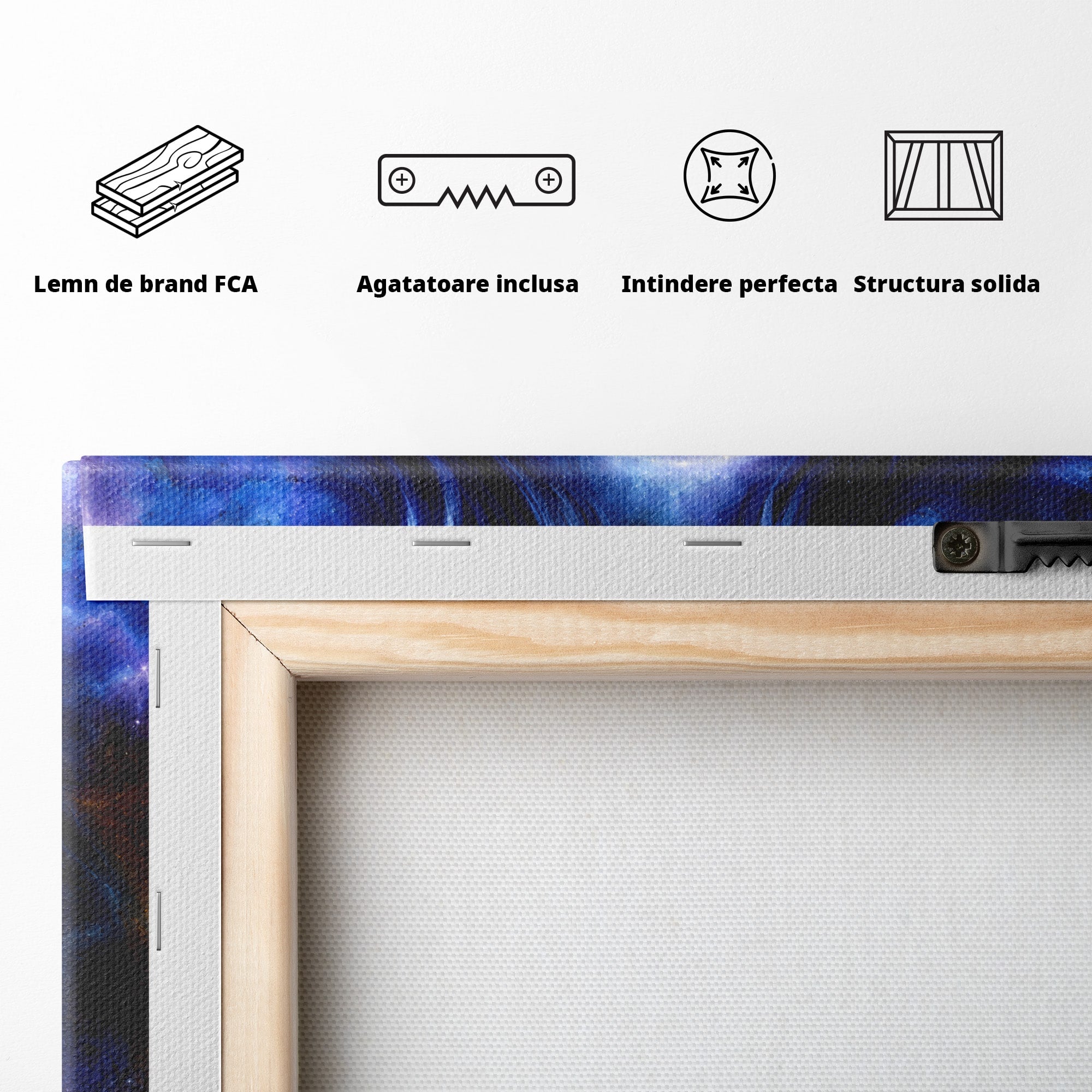 Tablou Canvas Premium LuxCanva® S1016, Universul Yin Yang, Univers, Yin Yang, Galaxie, Cosmos, Dormitor, Meditatie, Culori Vibrante