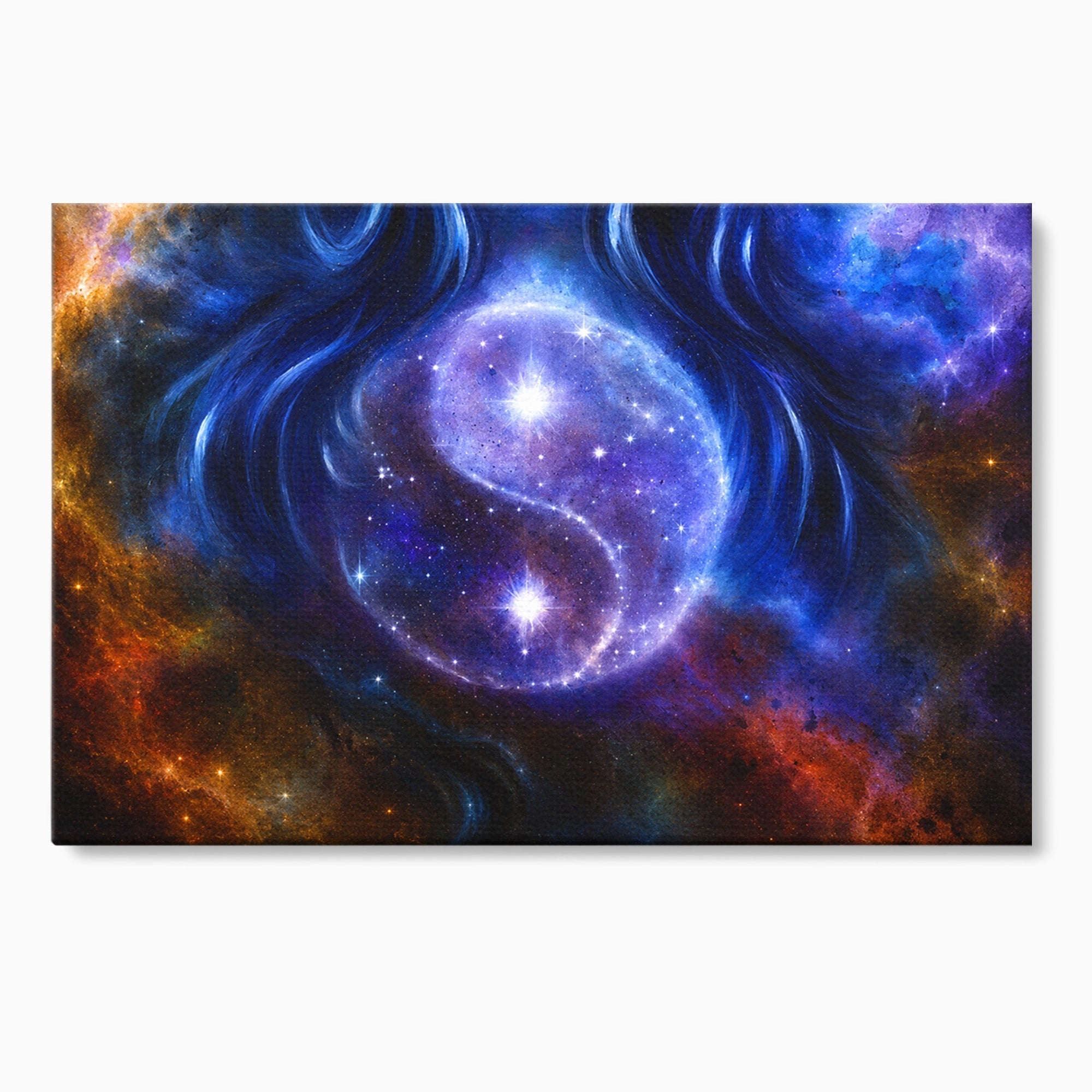 Tablou Canvas Premium LuxCanva® S1016, Universul Yin Yang, Univers, Yin Yang, Galaxie, Cosmos, Dormitor, Meditatie, Culori Vibrante