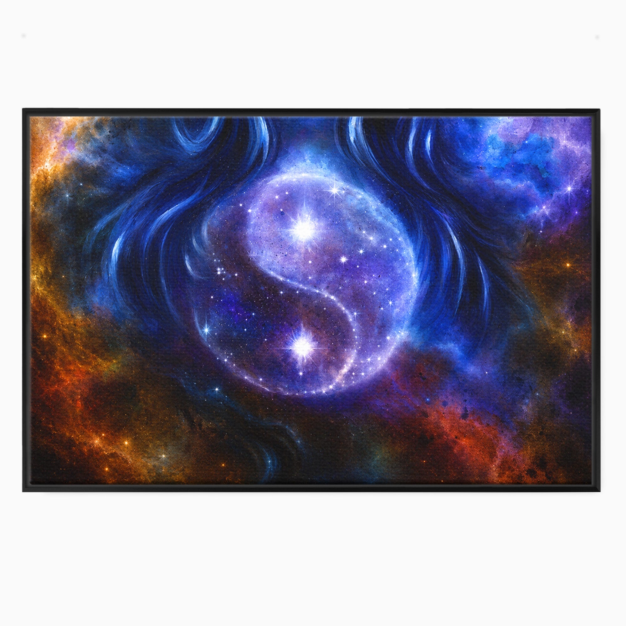 Tablou Canvas Premium LuxCanva® S1016, Universul Yin Yang, Univers, Yin Yang, Galaxie, Cosmos, Dormitor, Meditatie, Culori Vibrante