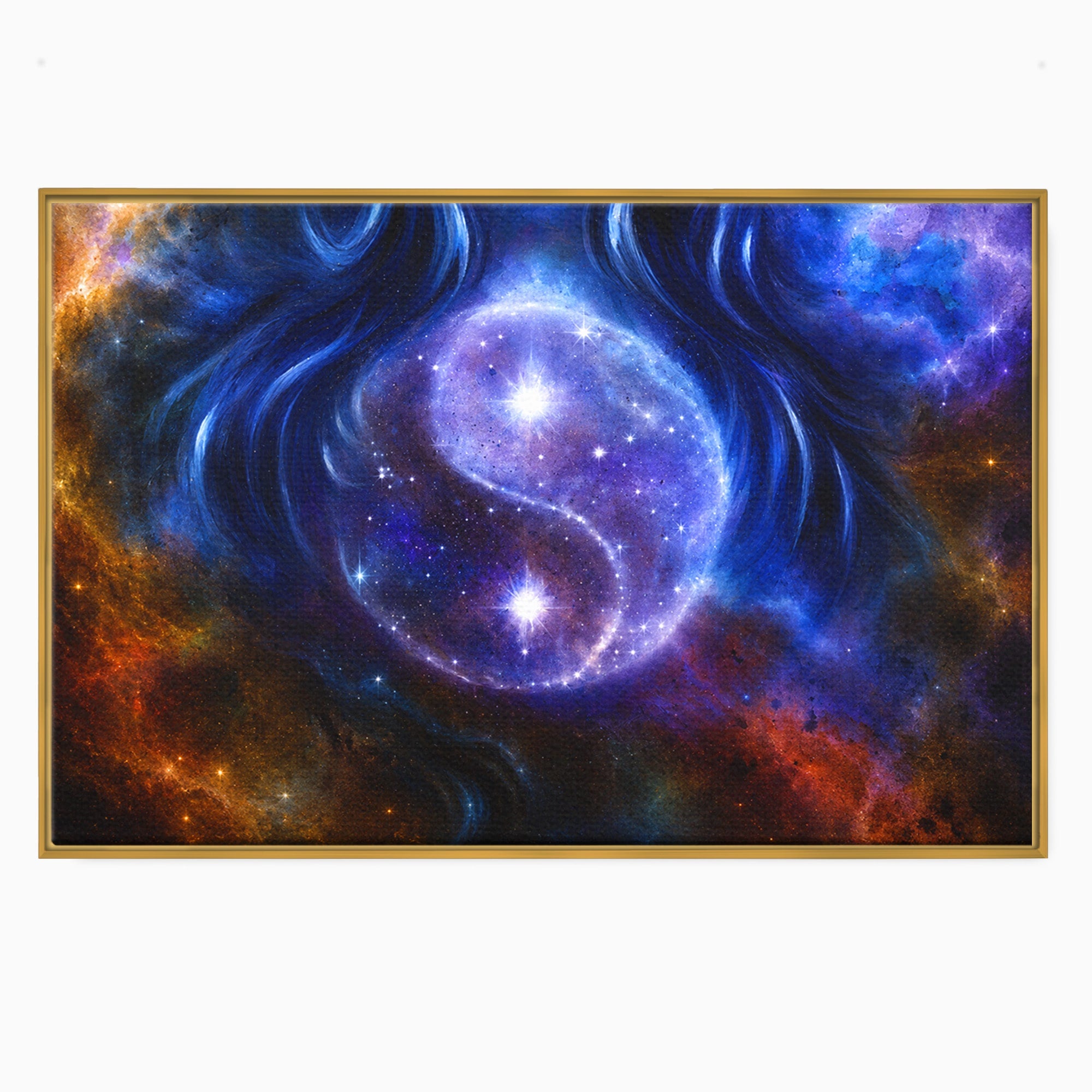 Tablou Canvas Premium LuxCanva® S1016, Universul Yin Yang, Univers, Yin Yang, Galaxie, Cosmos, Dormitor, Meditatie, Culori Vibrante