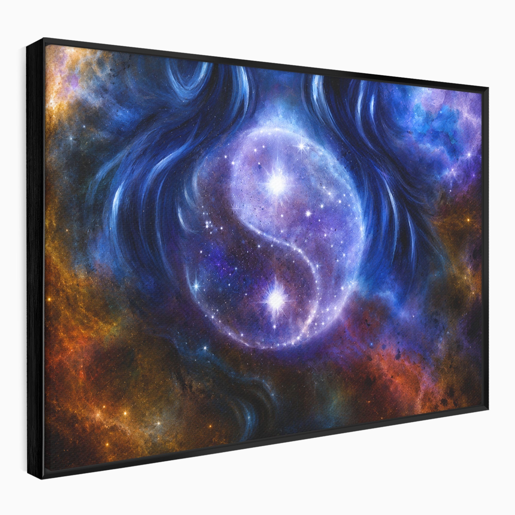 Tablou Canvas Premium LuxCanva® S1016, Universul Yin Yang, Univers, Yin Yang, Galaxie, Cosmos, Dormitor, Meditatie, Culori Vibrante