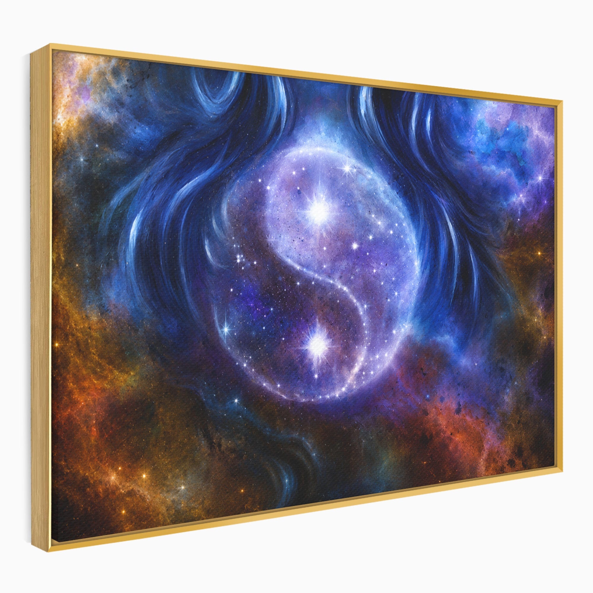Tablou Canvas Premium LuxCanva® S1016, Universul Yin Yang, Univers, Yin Yang, Galaxie, Cosmos, Dormitor, Meditatie, Culori Vibrante