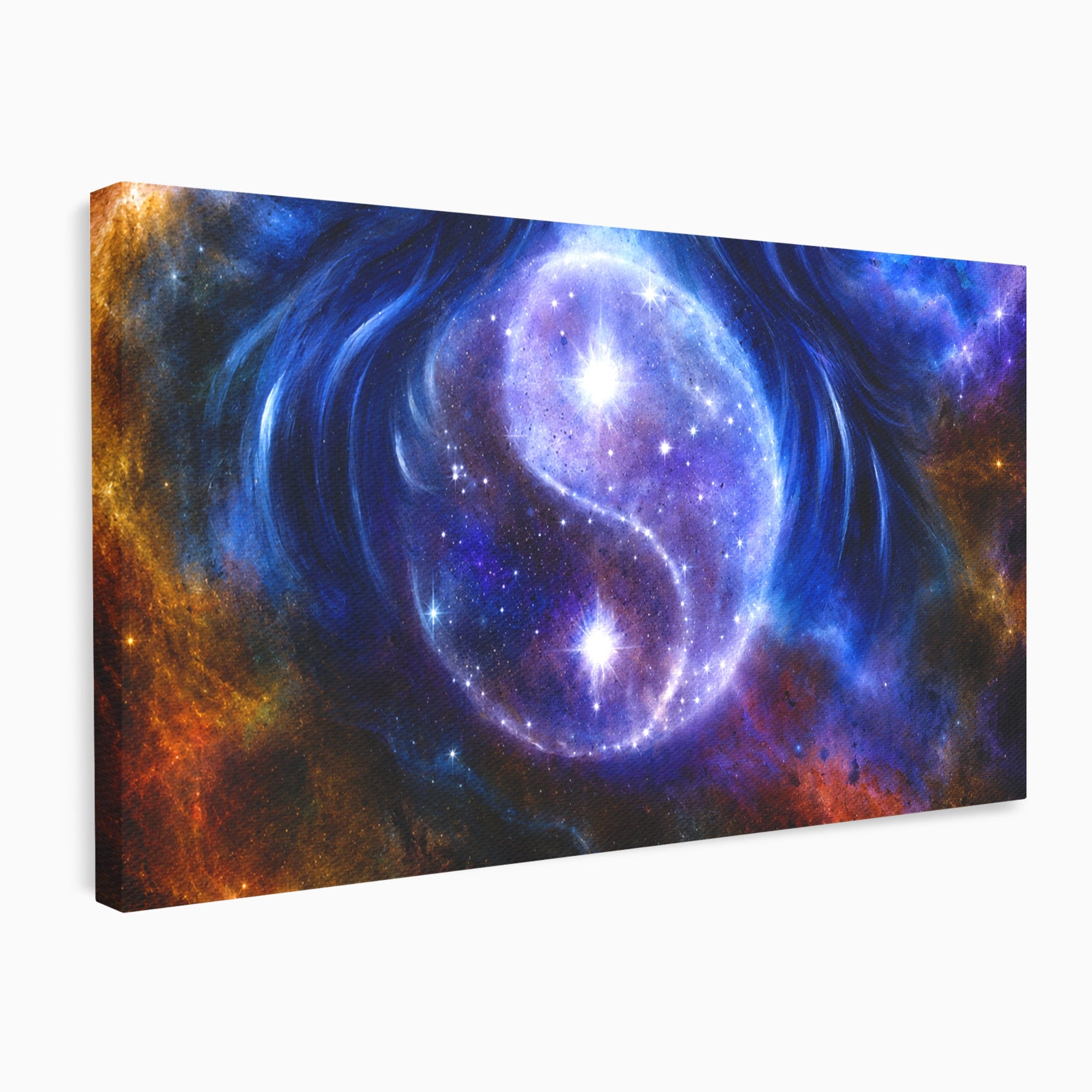 Tablou Canvas Premium LuxCanva® S1016, Universul Yin Yang, Univers, Yin Yang, Galaxie, Cosmos, Dormitor, Meditatie, Culori Vibrante