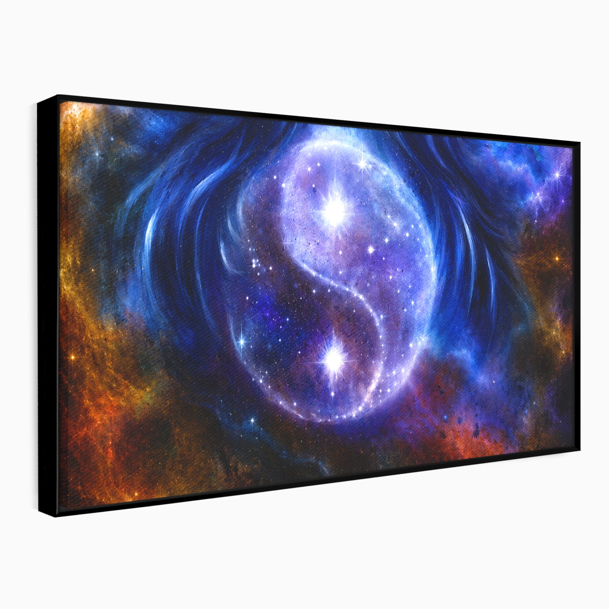 Tablou Canvas Premium LuxCanva® S1016, Universul Yin Yang, Univers, Yin Yang, Galaxie, Cosmos, Dormitor, Meditatie, Culori Vibrante