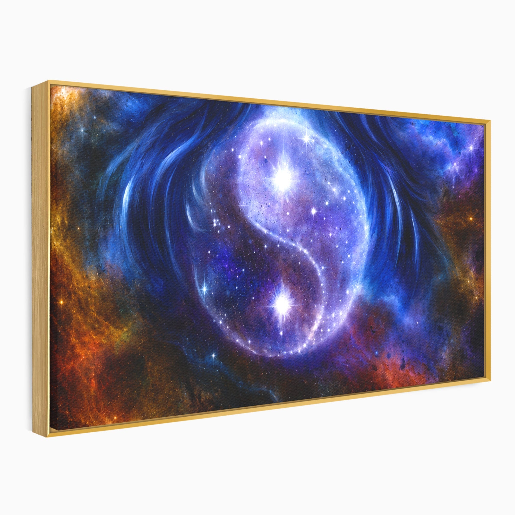 Tablou Canvas Premium LuxCanva® S1016, Universul Yin Yang, Univers, Yin Yang, Galaxie, Cosmos, Dormitor, Meditatie, Culori Vibrante