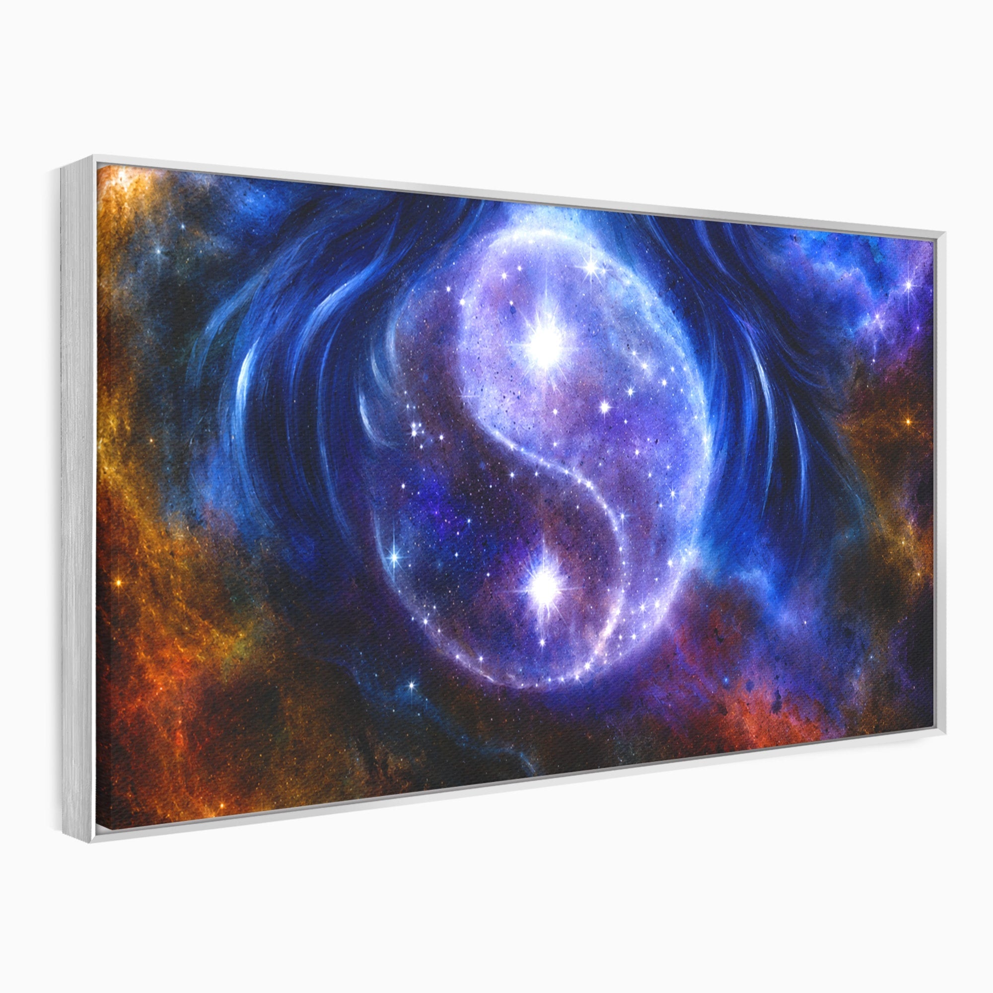 Tablou Canvas Premium LuxCanva® S1016, Universul Yin Yang, Univers, Yin Yang, Galaxie, Cosmos, Dormitor, Meditatie, Culori Vibrante