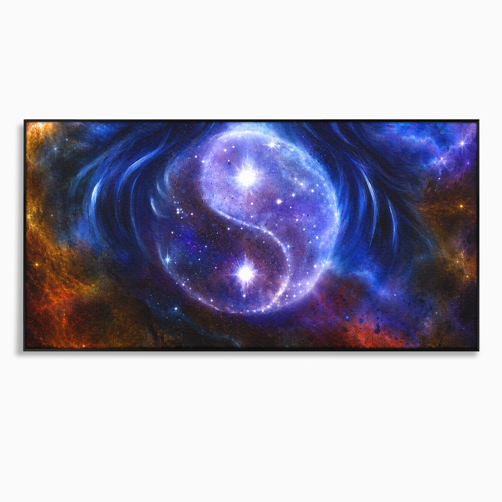 Tablou Canvas Premium LuxCanva® S1016, Universul Yin Yang, Univers, Yin Yang, Galaxie, Cosmos, Dormitor, Meditatie, Culori Vibrante