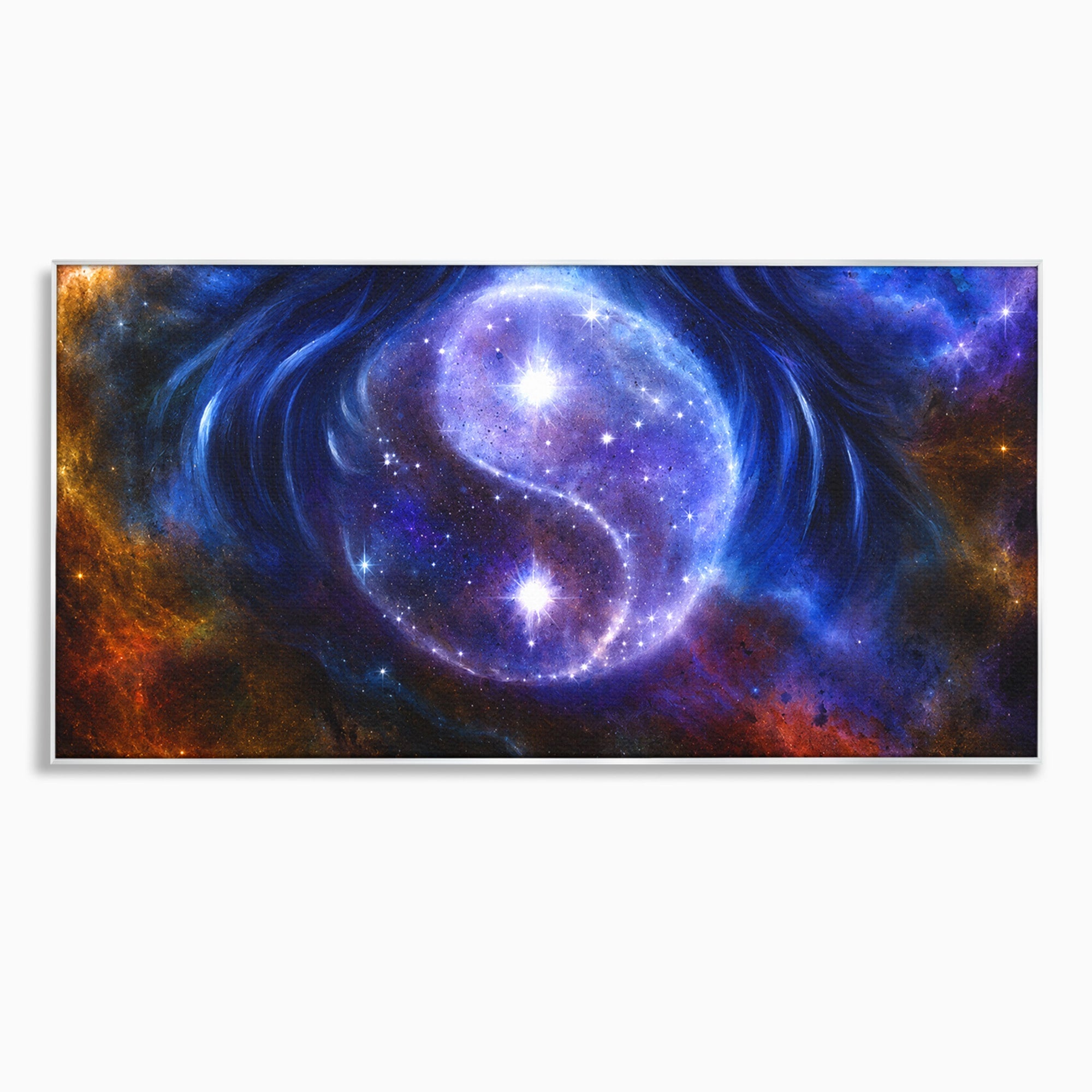 Tablou Canvas Premium LuxCanva® S1016, Universul Yin Yang, Univers, Yin Yang, Galaxie, Cosmos, Dormitor, Meditatie, Culori Vibrante