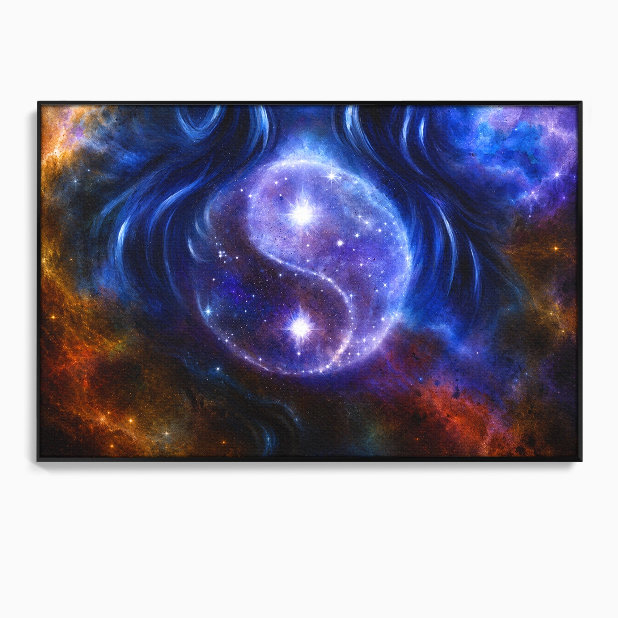 Tablou Canvas Premium LuxCanva® S1016, Universul Yin Yang, Univers, Yin Yang, Galaxie, Cosmos, Dormitor, Meditatie, Culori Vibrante
