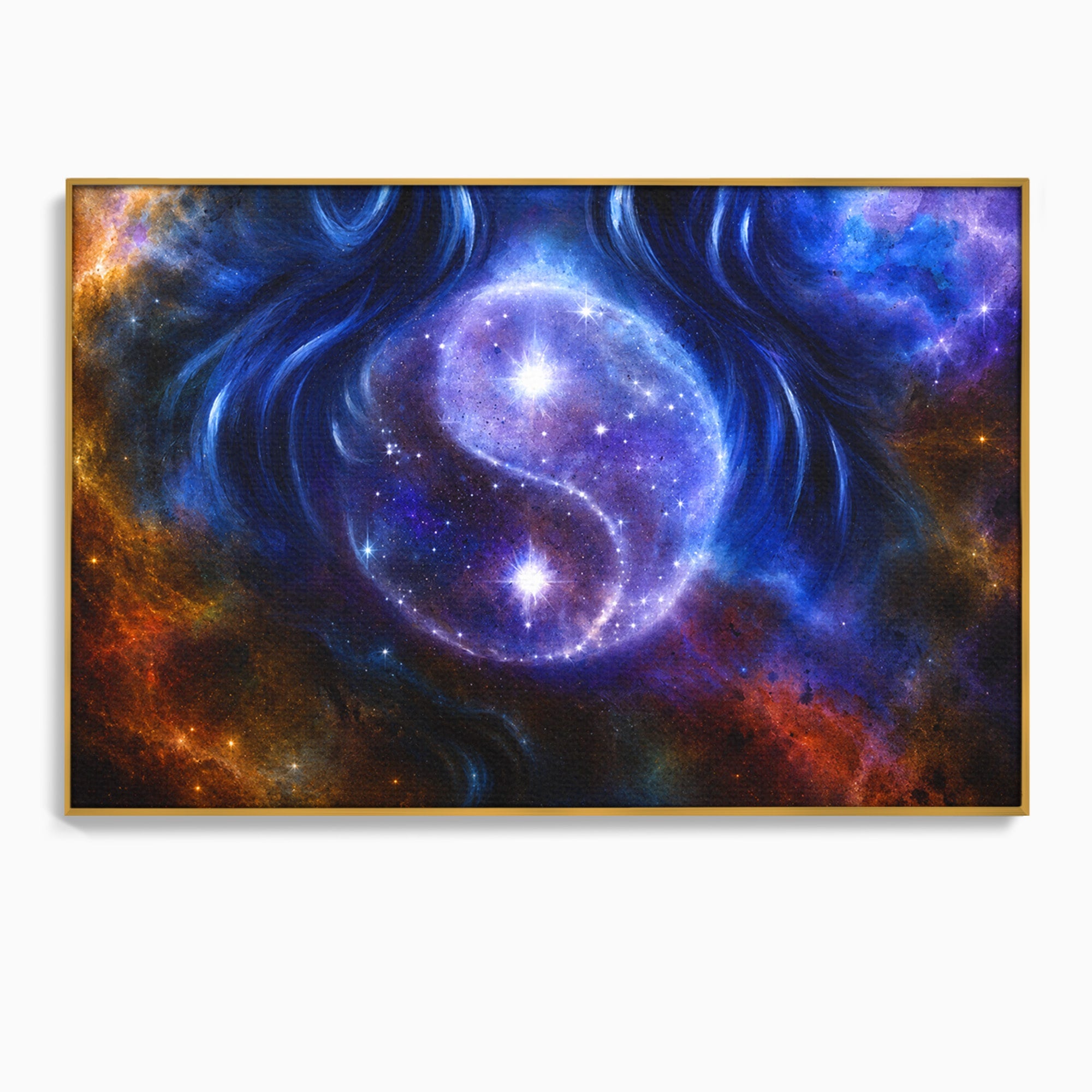Tablou Canvas Premium LuxCanva® S1016, Universul Yin Yang, Univers, Yin Yang, Galaxie, Cosmos, Dormitor, Meditatie, Culori Vibrante