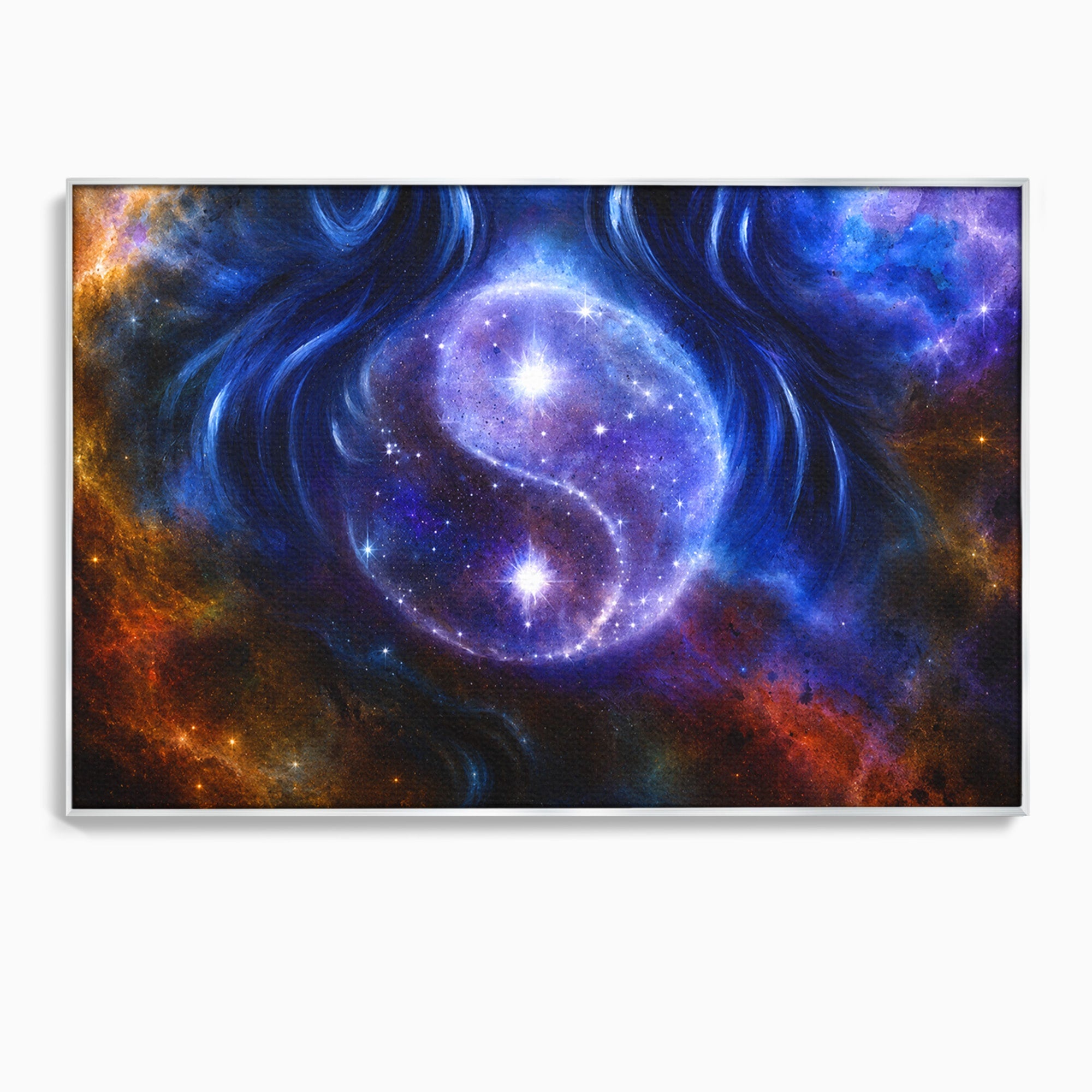 Tablou Canvas Premium LuxCanva® S1016, Universul Yin Yang, Univers, Yin Yang, Galaxie, Cosmos, Dormitor, Meditatie, Culori Vibrante