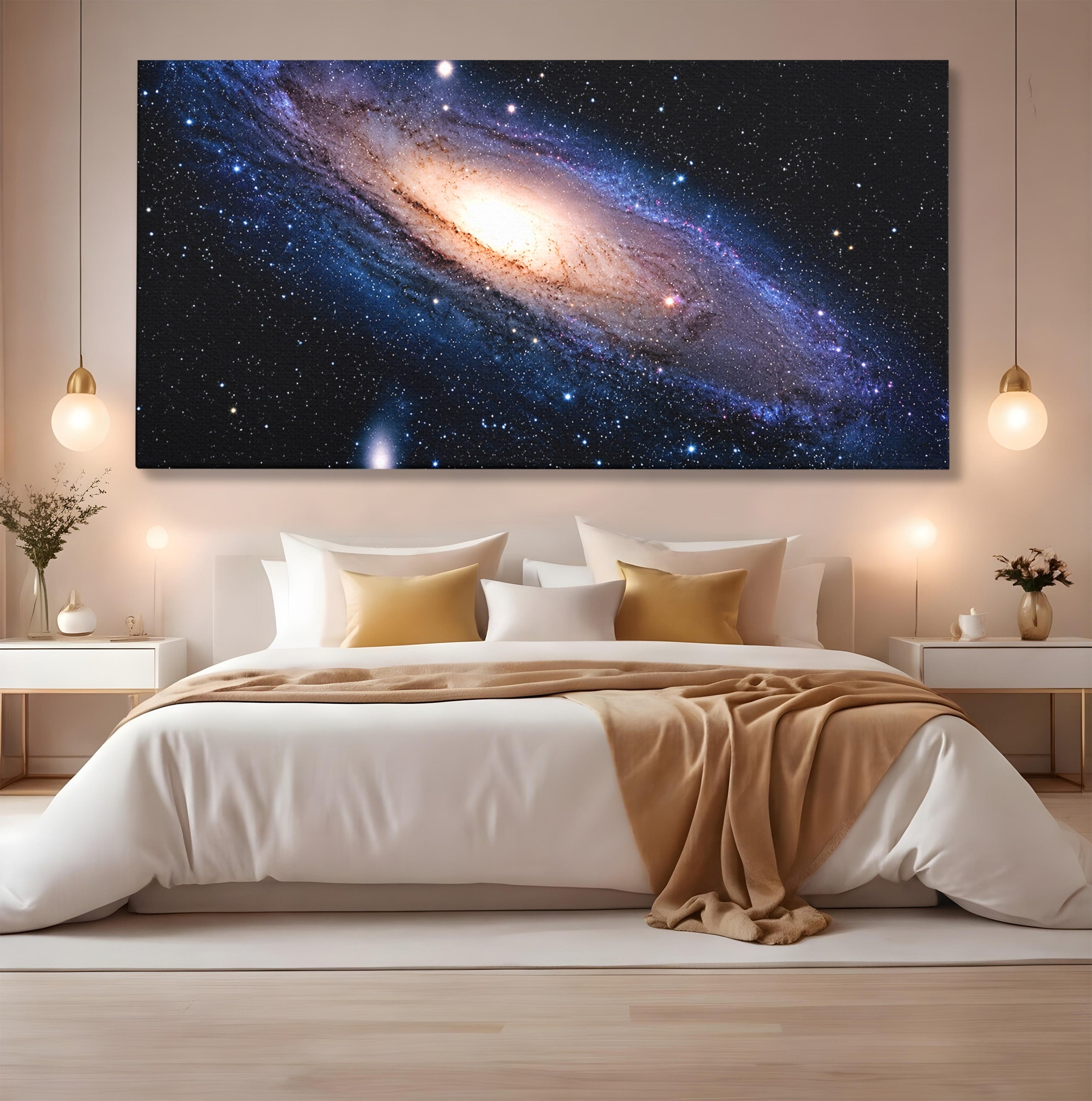 Tablou Canvas Premium LuxCanva® S1017, Galaxia Andromeda, Galaxie, Spatiu, Univers, Astronomie, Dormitor, Birou, Culori Vibrante