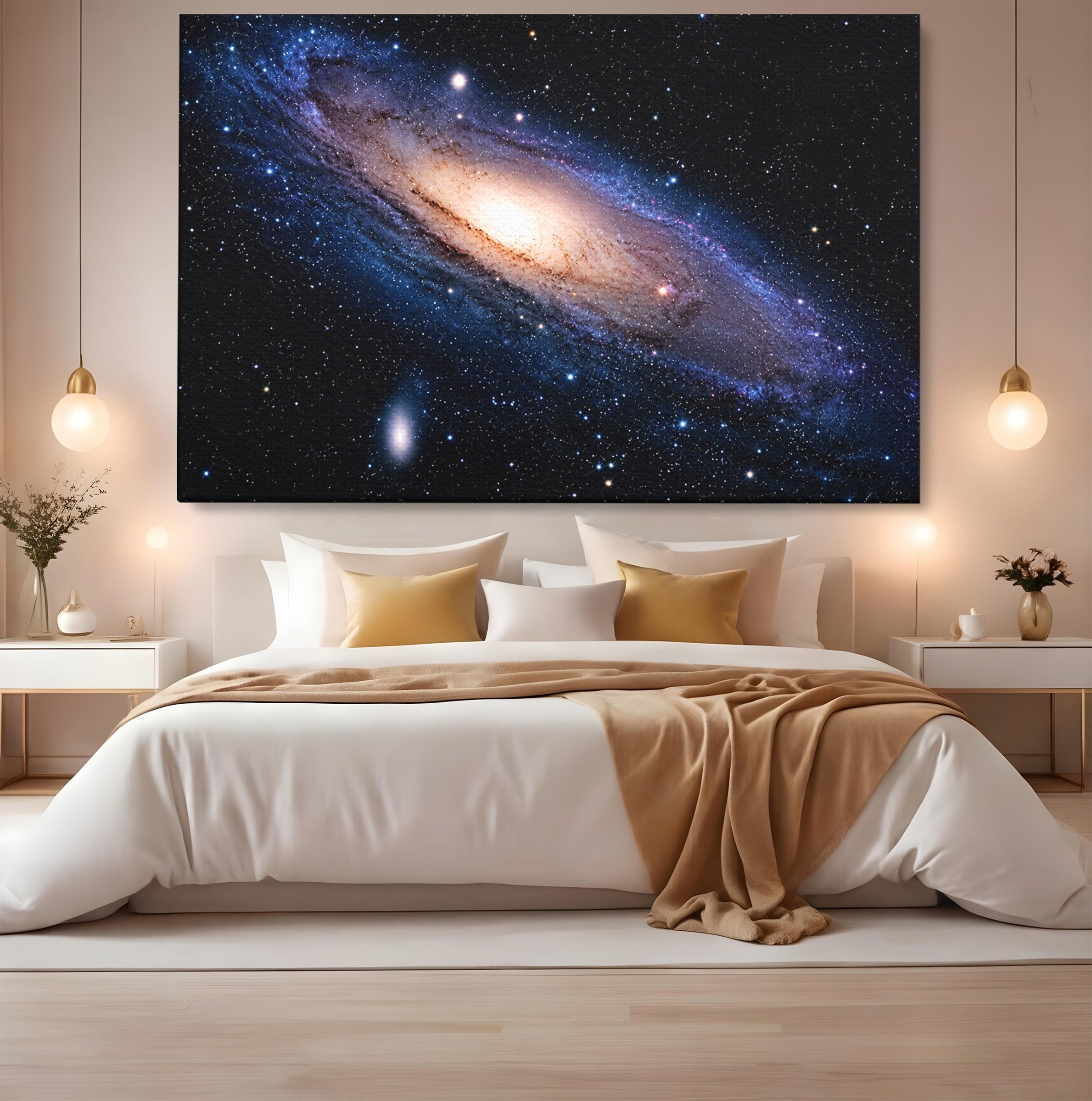 Tablou Canvas Premium LuxCanva® S1017, Galaxia Andromeda, Galaxie, Spatiu, Univers, Astronomie, Dormitor, Birou, Culori Vibrante