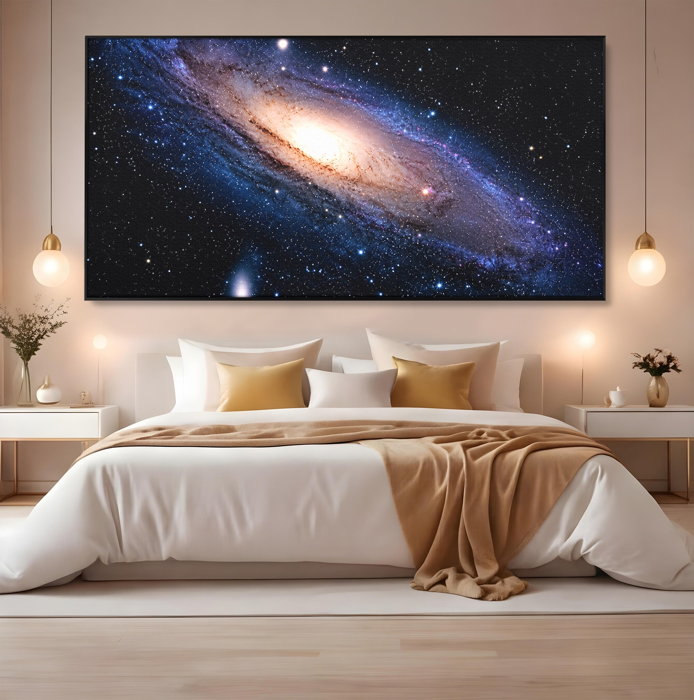 Tablou Canvas Premium LuxCanva® S1017, Galaxia Andromeda, Galaxie, Spatiu, Univers, Astronomie, Dormitor, Birou, Culori Vibrante