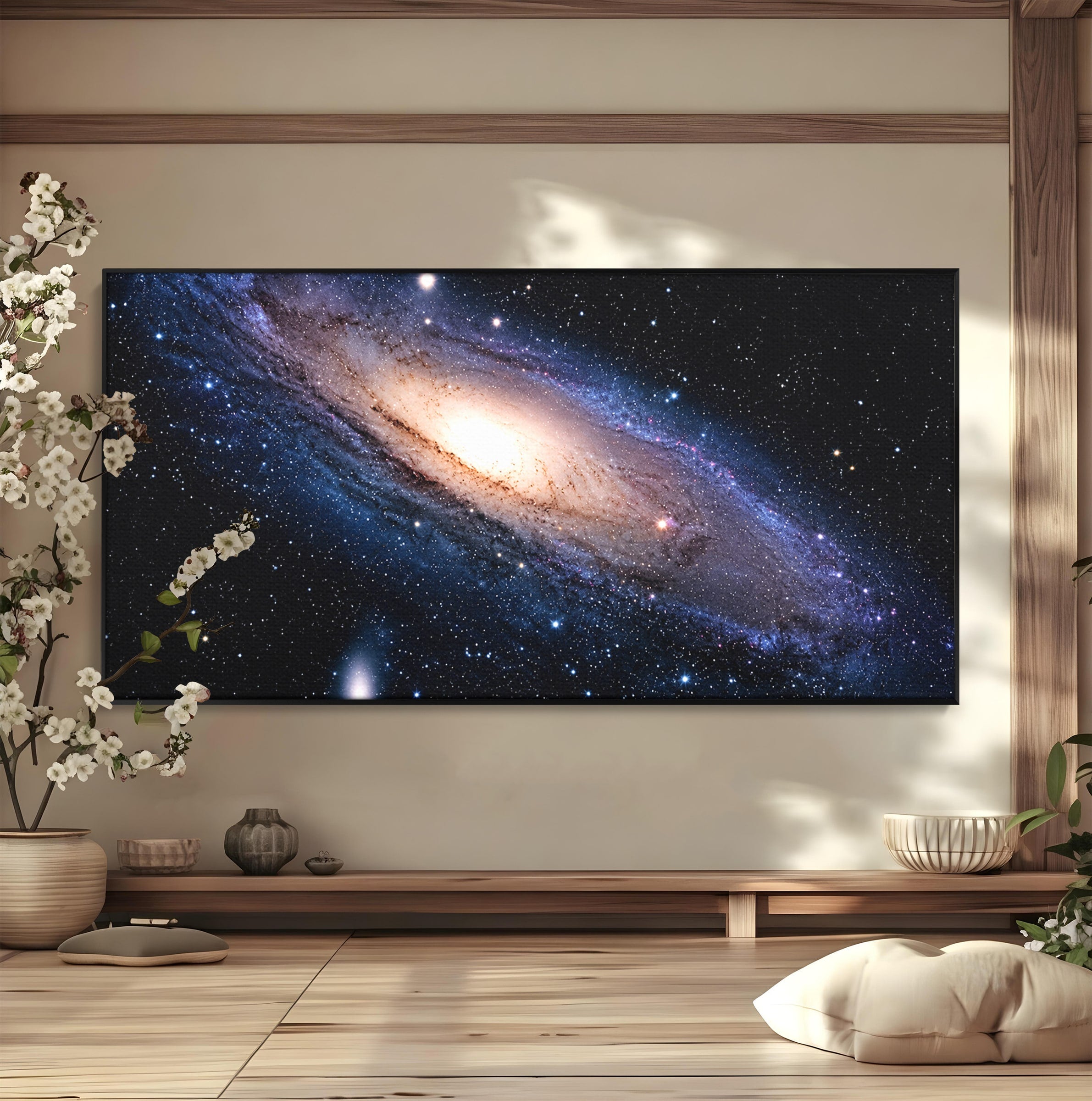 Tablou Canvas Premium LuxCanva® S1017, Galaxia Andromeda, Galaxie, Spatiu, Univers, Astronomie, Dormitor, Birou, Culori Vibrante