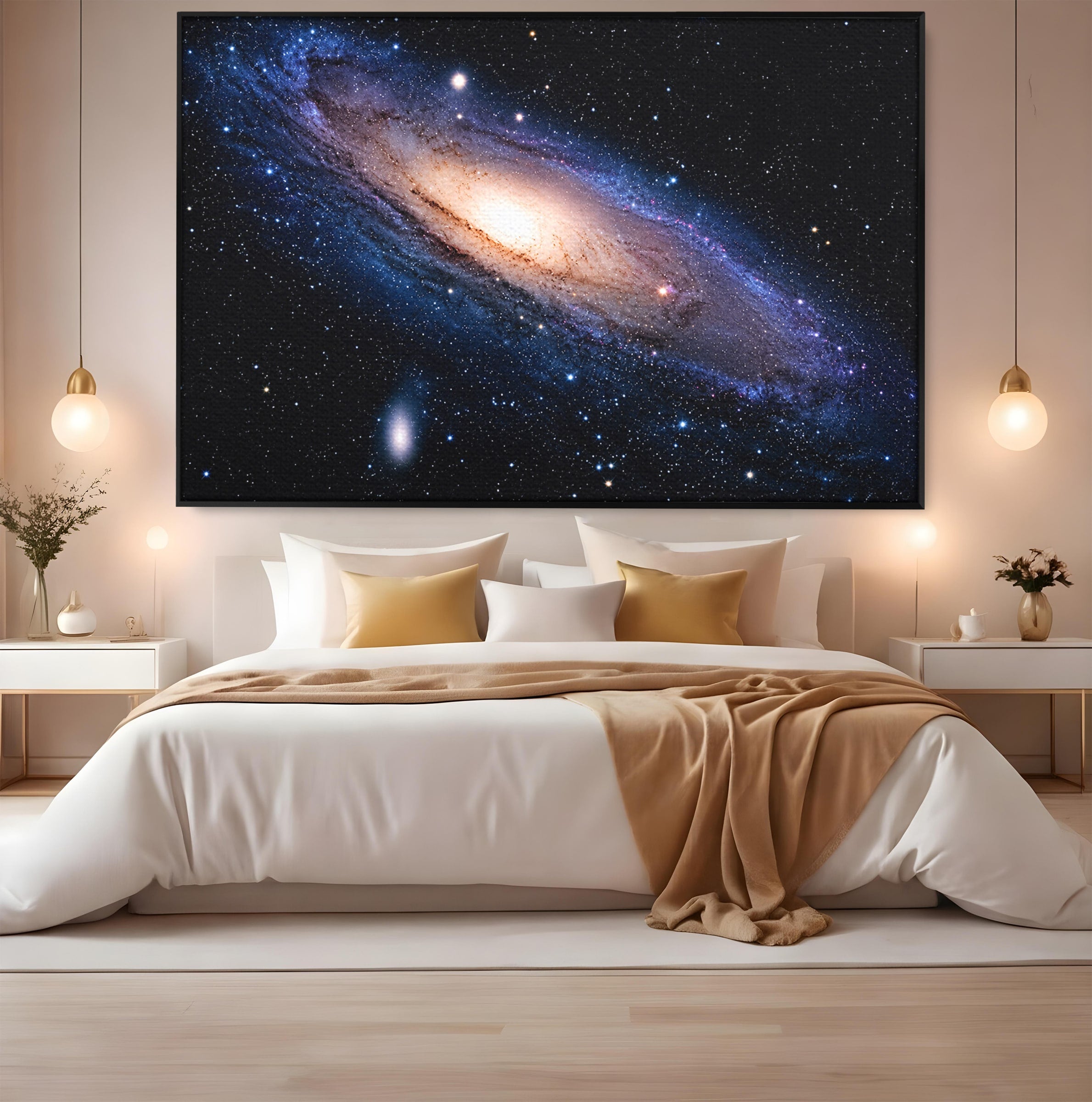 Tablou Canvas Premium LuxCanva® S1017, Galaxia Andromeda, Galaxie, Spatiu, Univers, Astronomie, Dormitor, Birou, Culori Vibrante