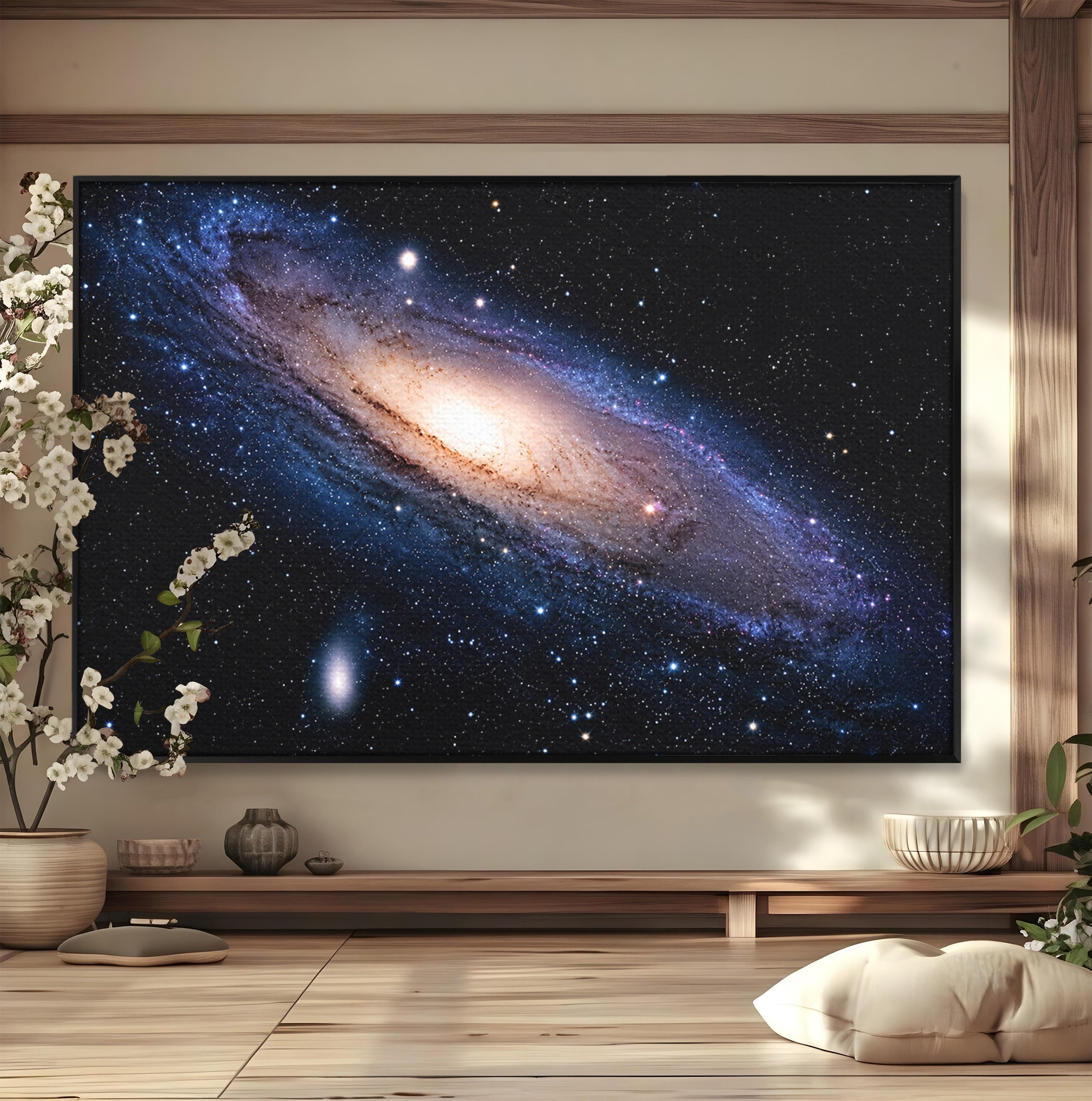 Tablou Canvas Premium LuxCanva® S1017, Galaxia Andromeda, Galaxie, Spatiu, Univers, Astronomie, Dormitor, Birou, Culori Vibrante