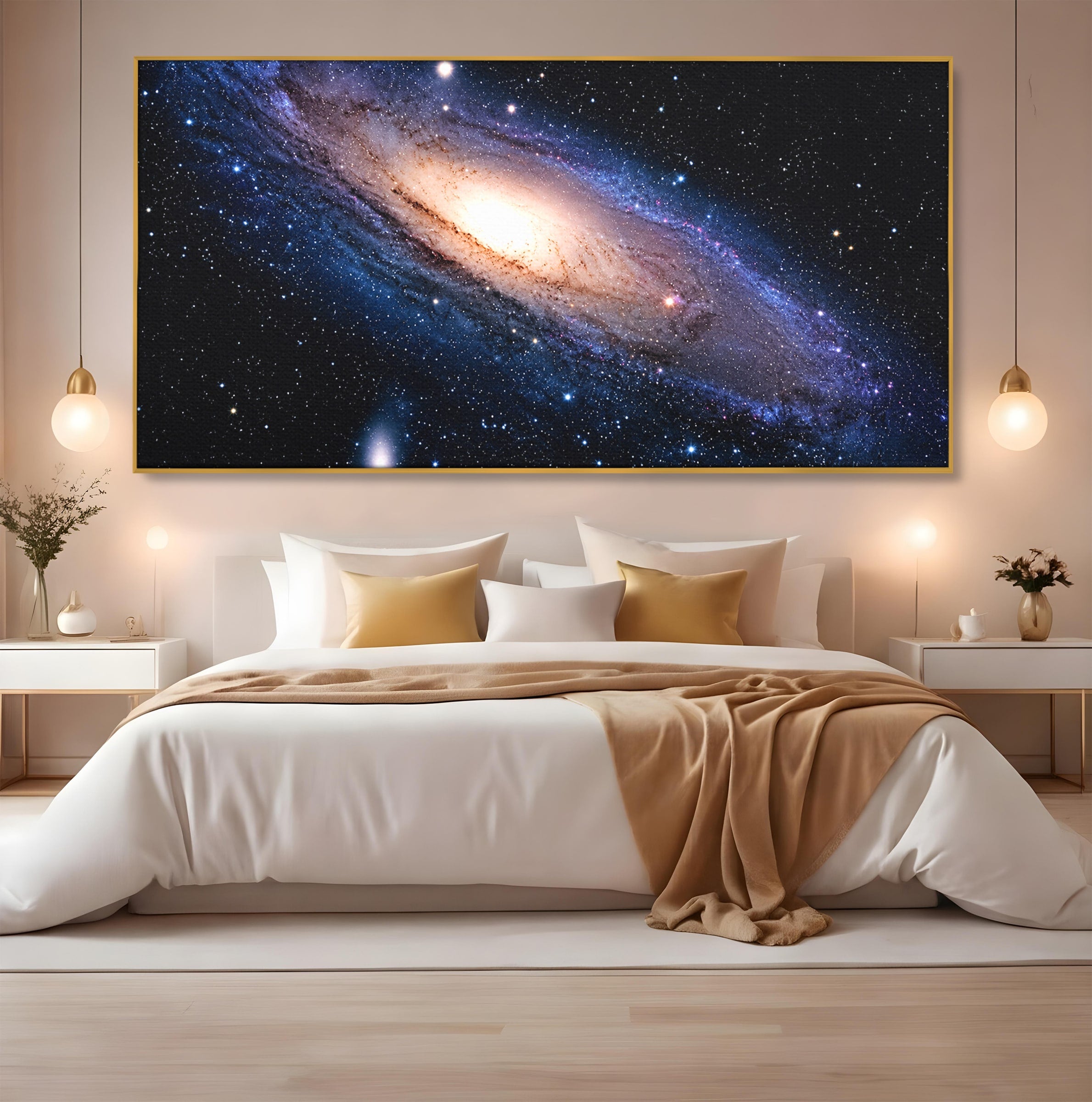Tablou Canvas Premium LuxCanva® S1017, Galaxia Andromeda, Galaxie, Spatiu, Univers, Astronomie, Dormitor, Birou, Culori Vibrante