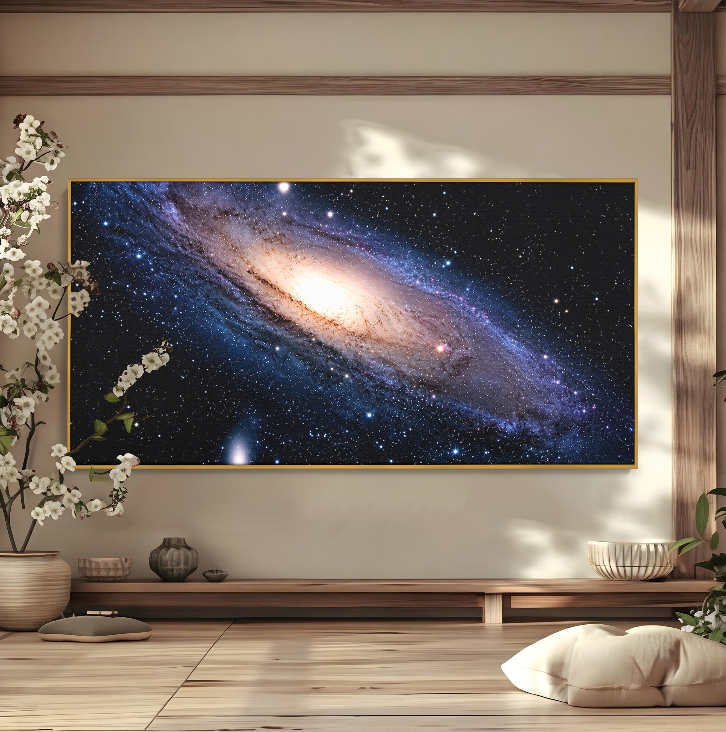 Tablou Canvas Premium LuxCanva® S1017, Galaxia Andromeda, Galaxie, Spatiu, Univers, Astronomie, Dormitor, Birou, Culori Vibrante
