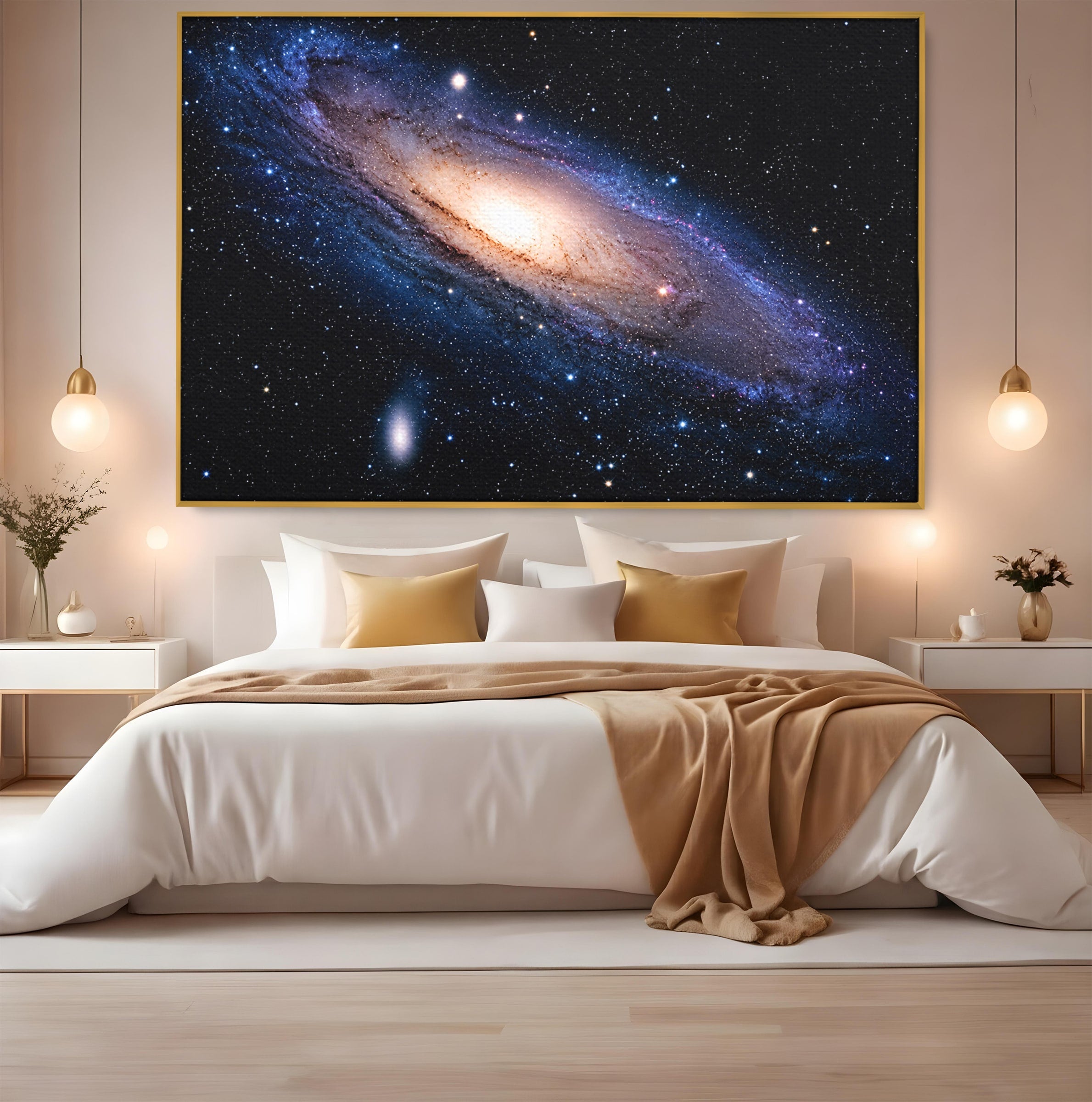 Tablou Canvas Premium LuxCanva® S1017, Galaxia Andromeda, Galaxie, Spatiu, Univers, Astronomie, Dormitor, Birou, Culori Vibrante