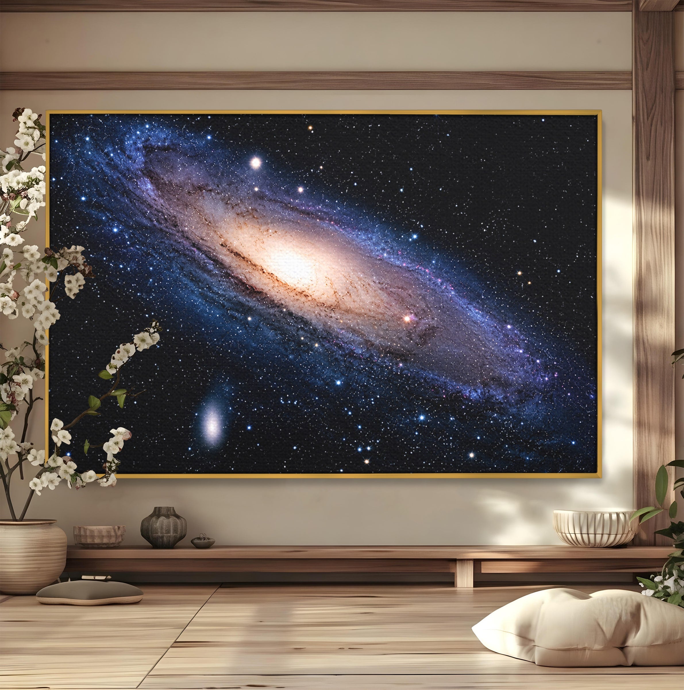 Tablou Canvas Premium LuxCanva® S1017, Galaxia Andromeda, Galaxie, Spatiu, Univers, Astronomie, Dormitor, Birou, Culori Vibrante