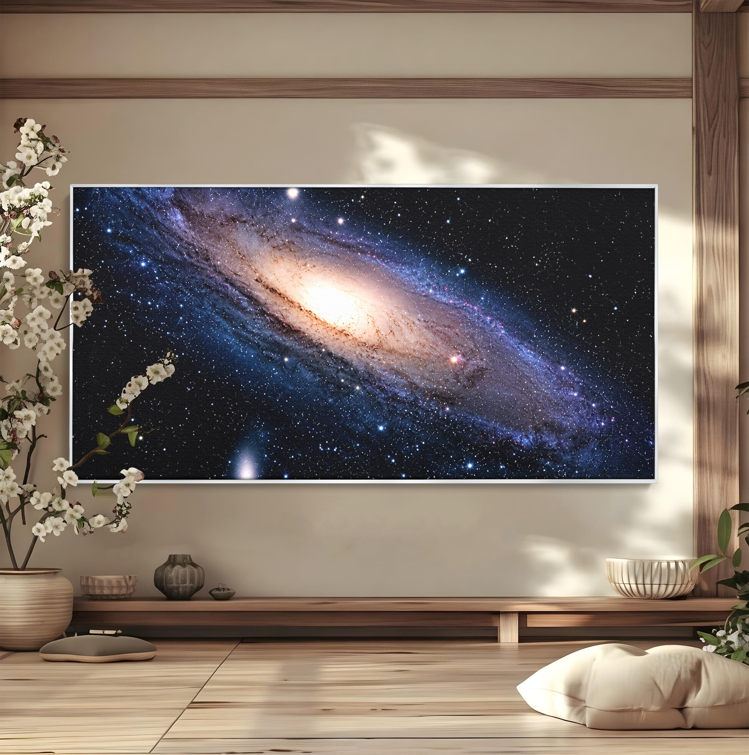 Tablou Canvas Premium LuxCanva® S1017, Galaxia Andromeda, Galaxie, Spatiu, Univers, Astronomie, Dormitor, Birou, Culori Vibrante