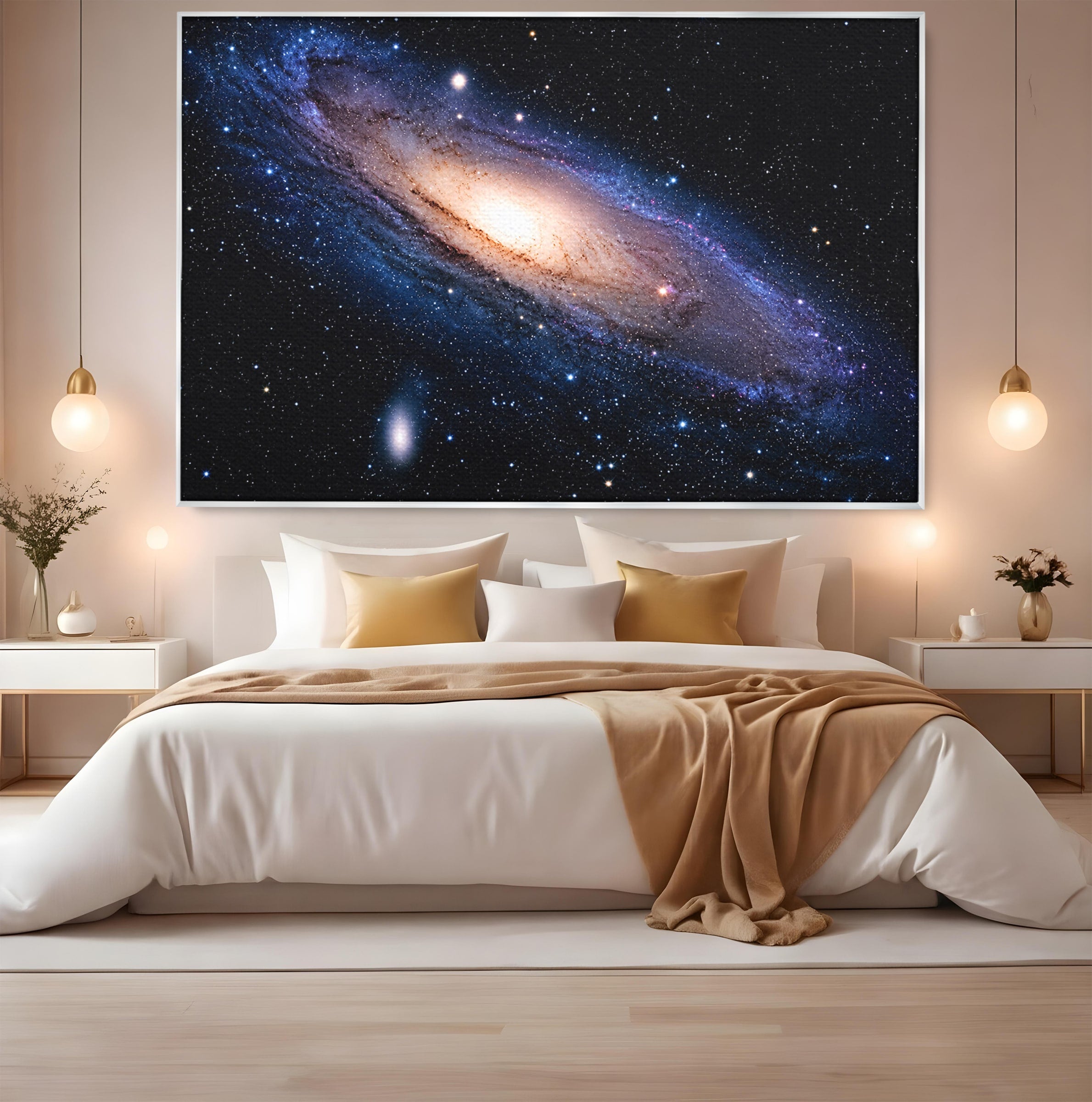 Tablou Canvas Premium LuxCanva® S1017, Galaxia Andromeda, Galaxie, Spatiu, Univers, Astronomie, Dormitor, Birou, Culori Vibrante