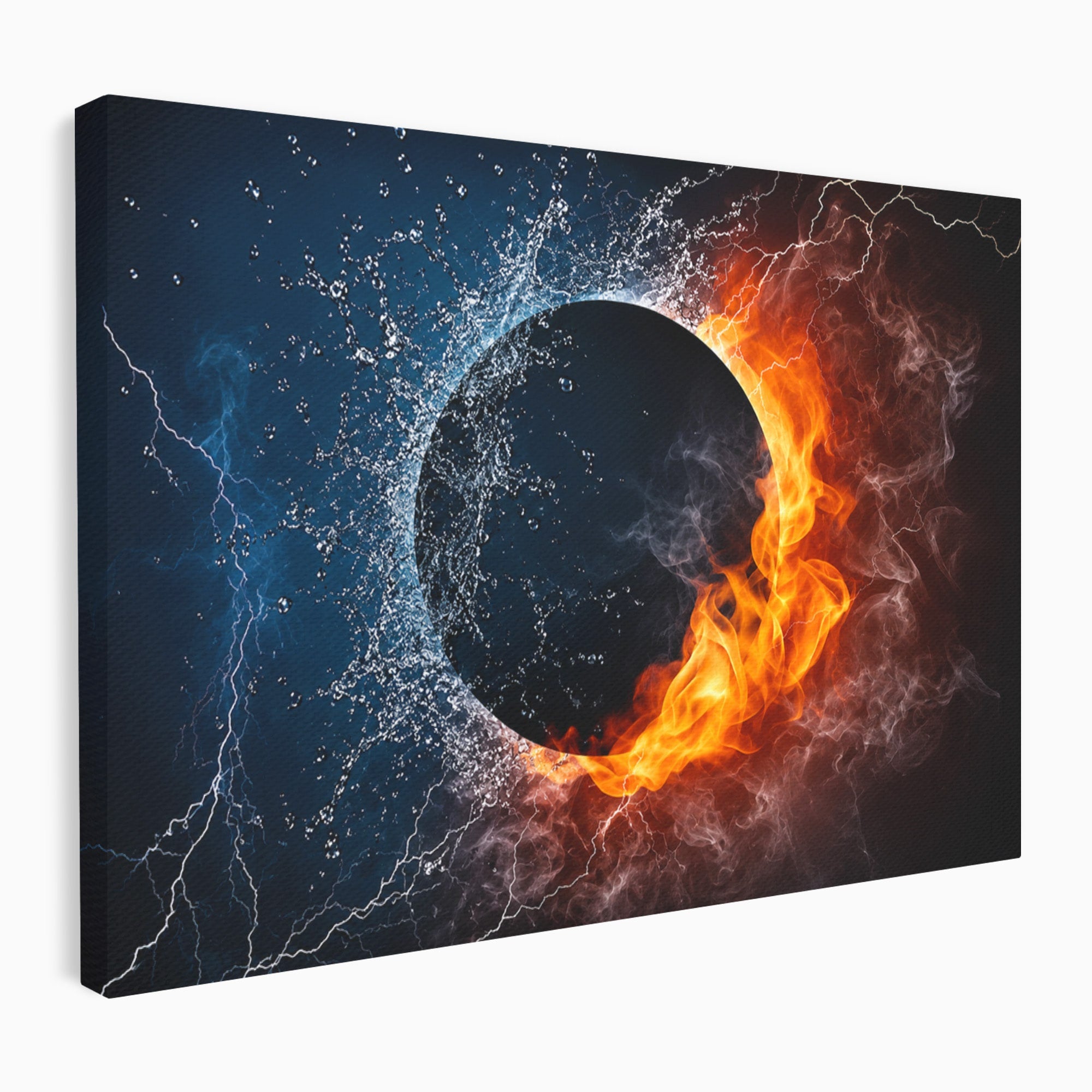 Tablou Canvas Premium LuxCanva® S1018, Dualitatea Elementelor, Elemente, Foc, Apa, Abstract, Living, Dormitor, Culori Vibrante