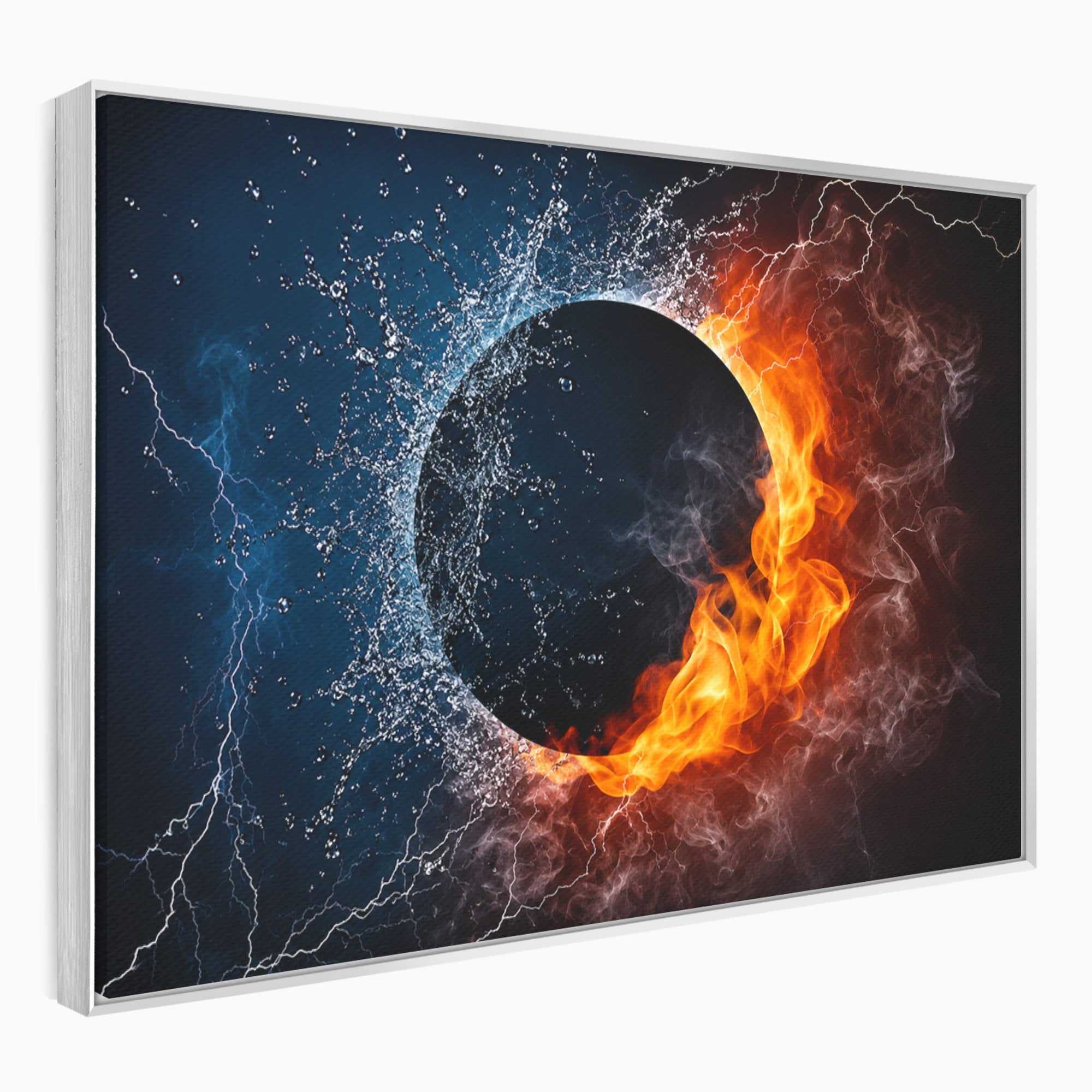 Tablou Canvas Premium LuxCanva® S1018, Dualitatea Elementelor, Elemente, Foc, Apa, Abstract, Living, Dormitor, Culori Vibrante
