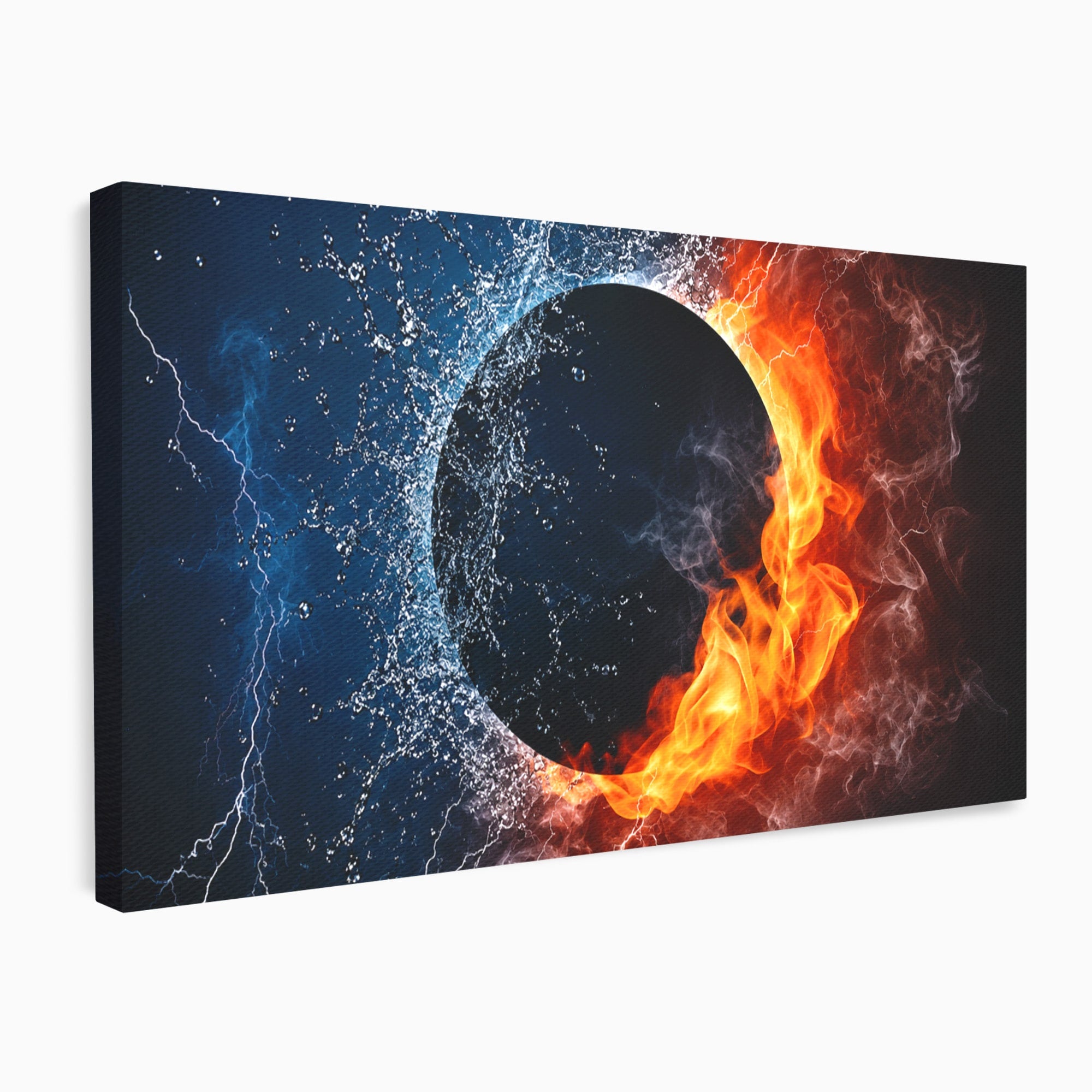 Tablou Canvas Premium LuxCanva® S1018, Dualitatea Elementelor, Elemente, Foc, Apa, Abstract, Living, Dormitor, Culori Vibrante