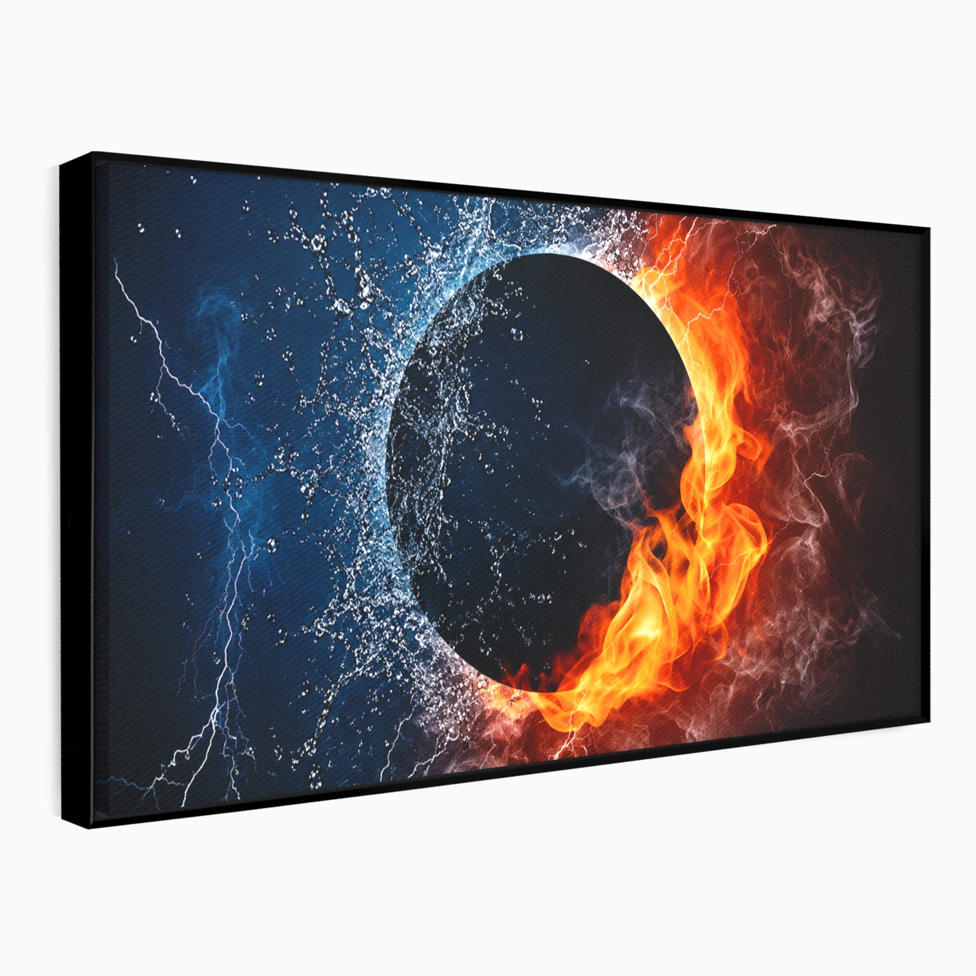 Tablou Canvas Premium LuxCanva® S1018, Dualitatea Elementelor, Elemente, Foc, Apa, Abstract, Living, Dormitor, Culori Vibrante