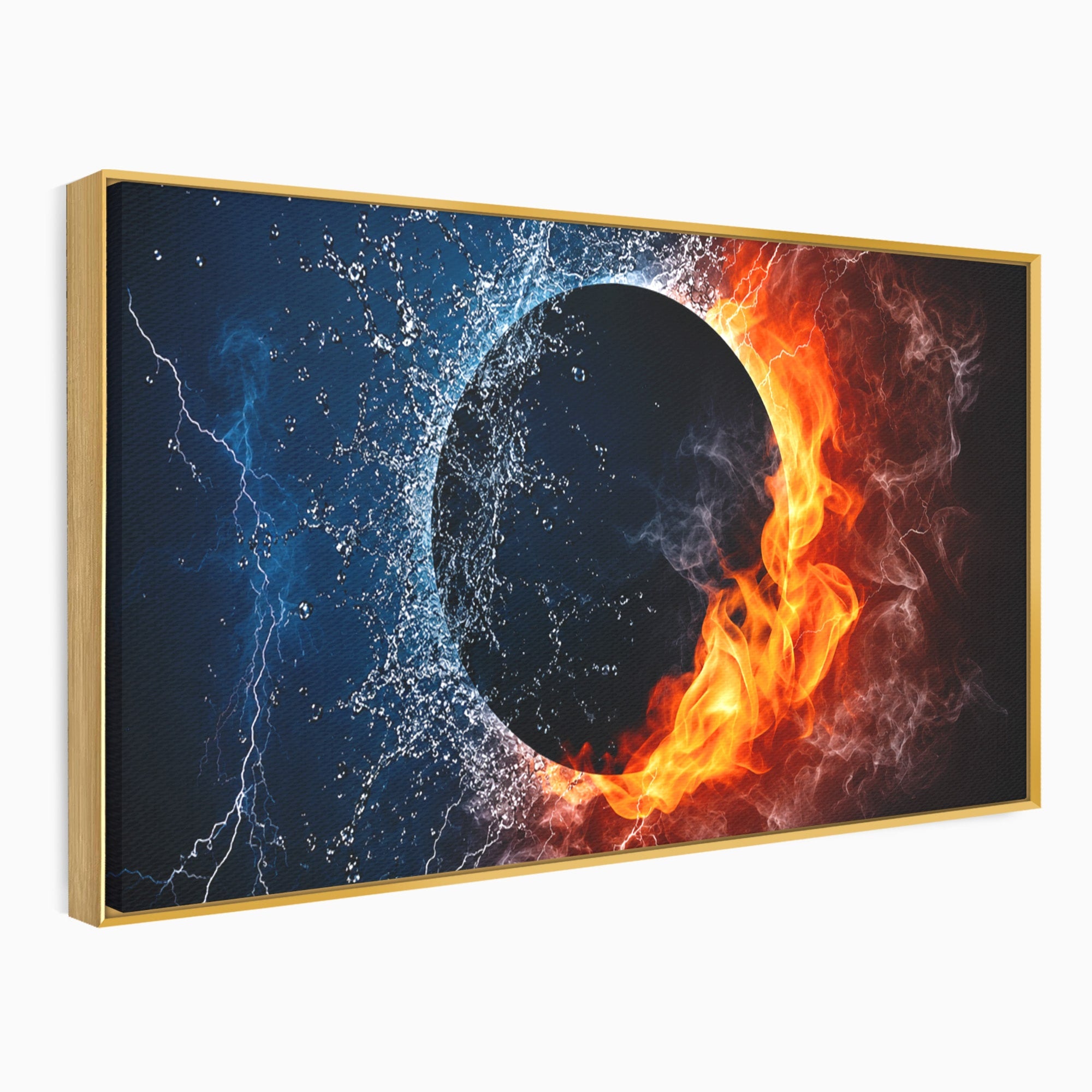 Tablou Canvas Premium LuxCanva® S1018, Dualitatea Elementelor, Elemente, Foc, Apa, Abstract, Living, Dormitor, Culori Vibrante