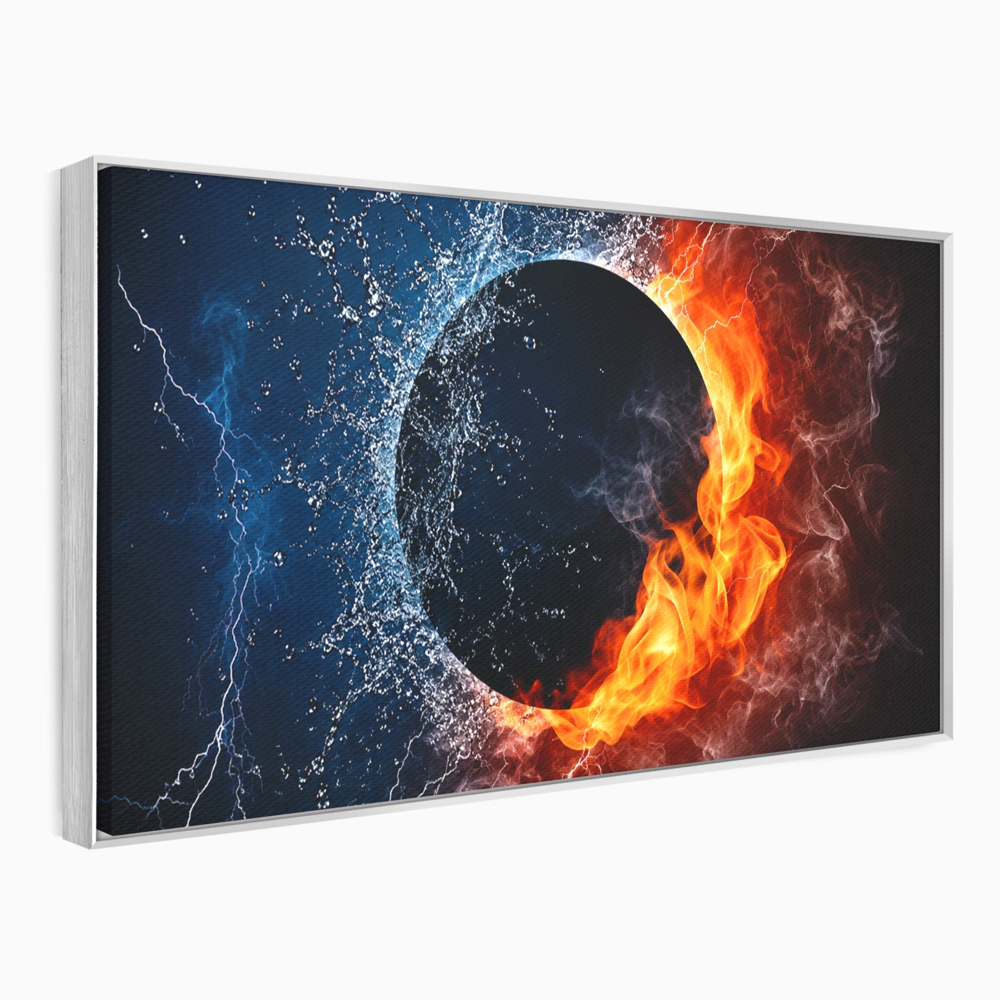 Tablou Canvas Premium LuxCanva® S1018, Dualitatea Elementelor, Elemente, Foc, Apa, Abstract, Living, Dormitor, Culori Vibrante