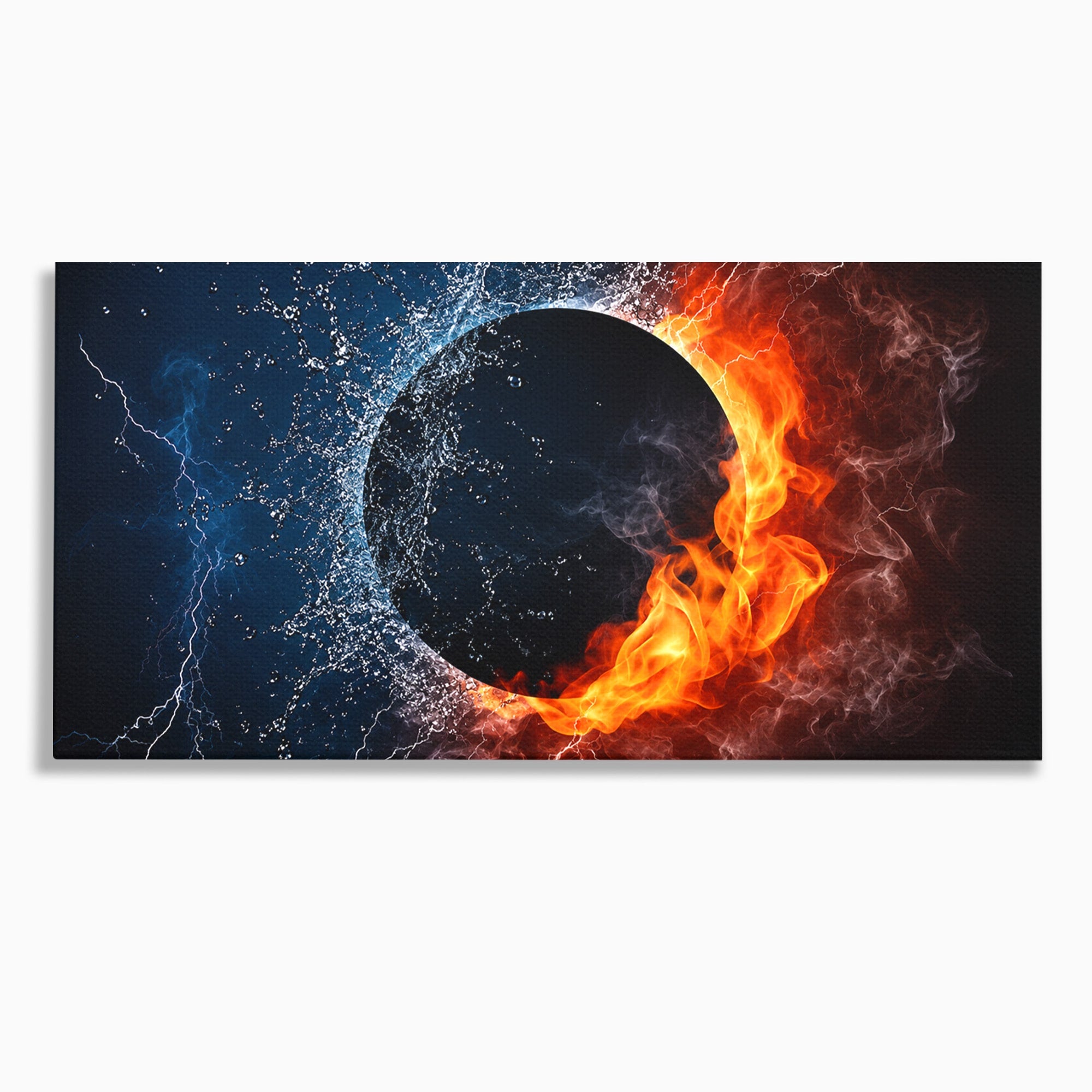Tablou Canvas Premium LuxCanva® S1018, Dualitatea Elementelor, Elemente, Foc, Apa, Abstract, Living, Dormitor, Culori Vibrante