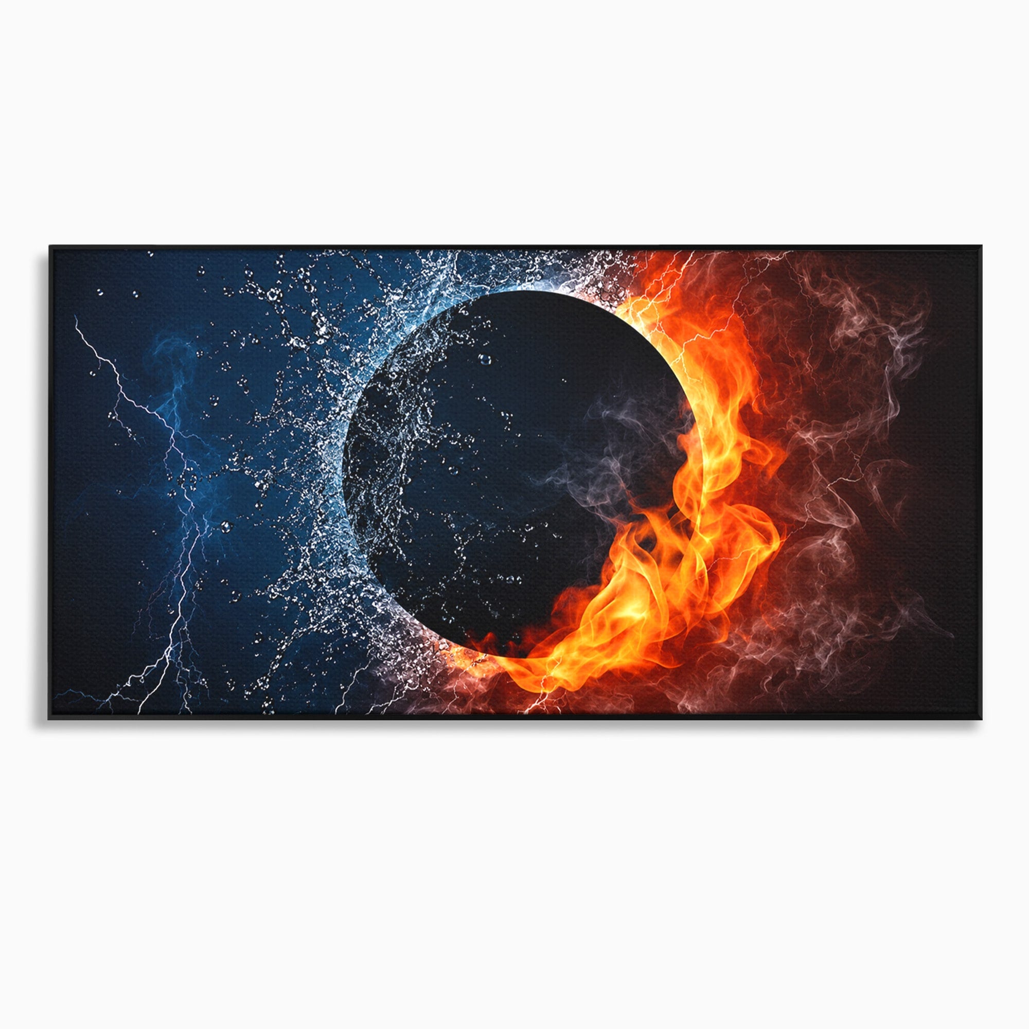 Tablou Canvas Premium LuxCanva® S1018, Dualitatea Elementelor, Elemente, Foc, Apa, Abstract, Living, Dormitor, Culori Vibrante