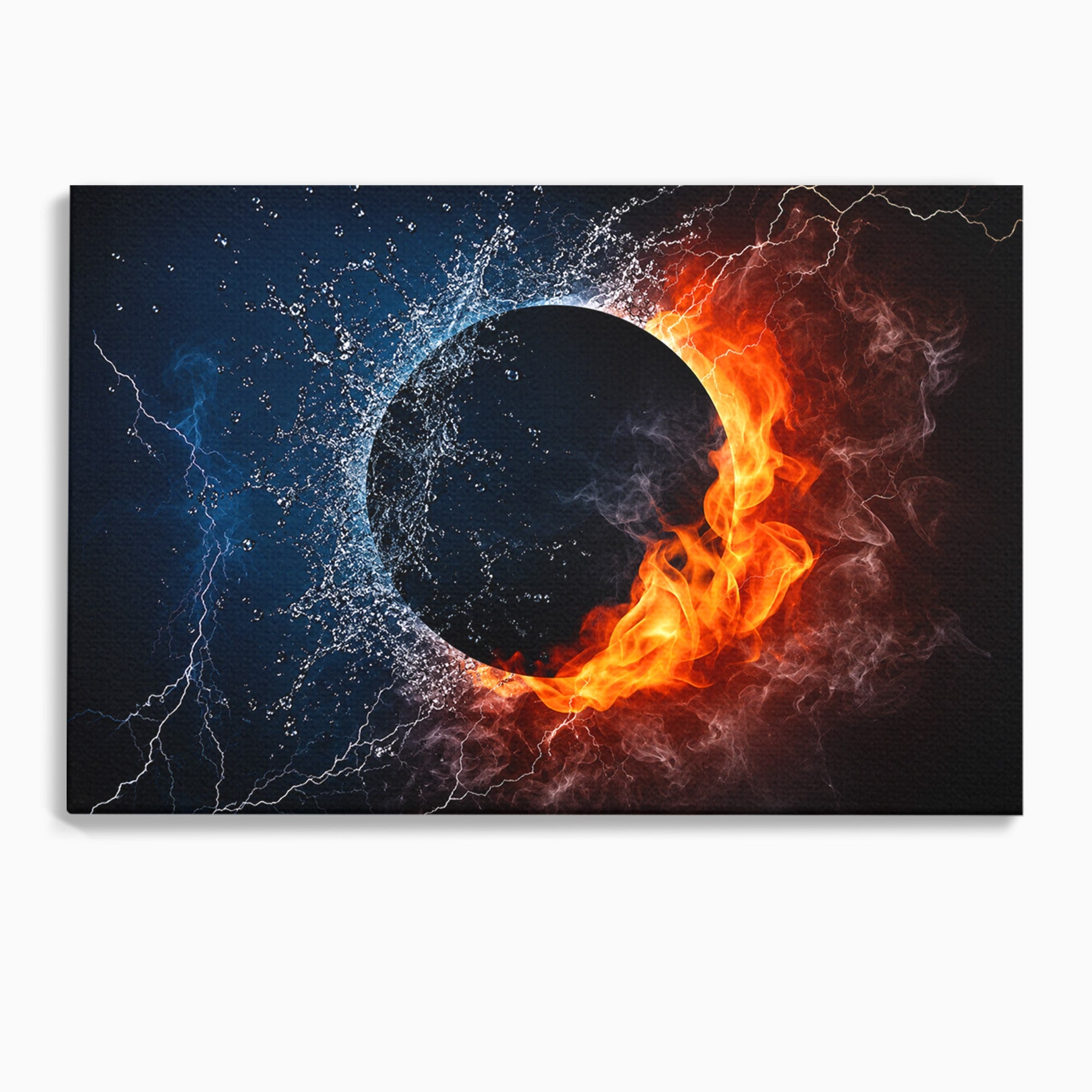 Tablou Canvas Premium LuxCanva® S1018, Dualitatea Elementelor, Elemente, Foc, Apa, Abstract, Living, Dormitor, Culori Vibrante