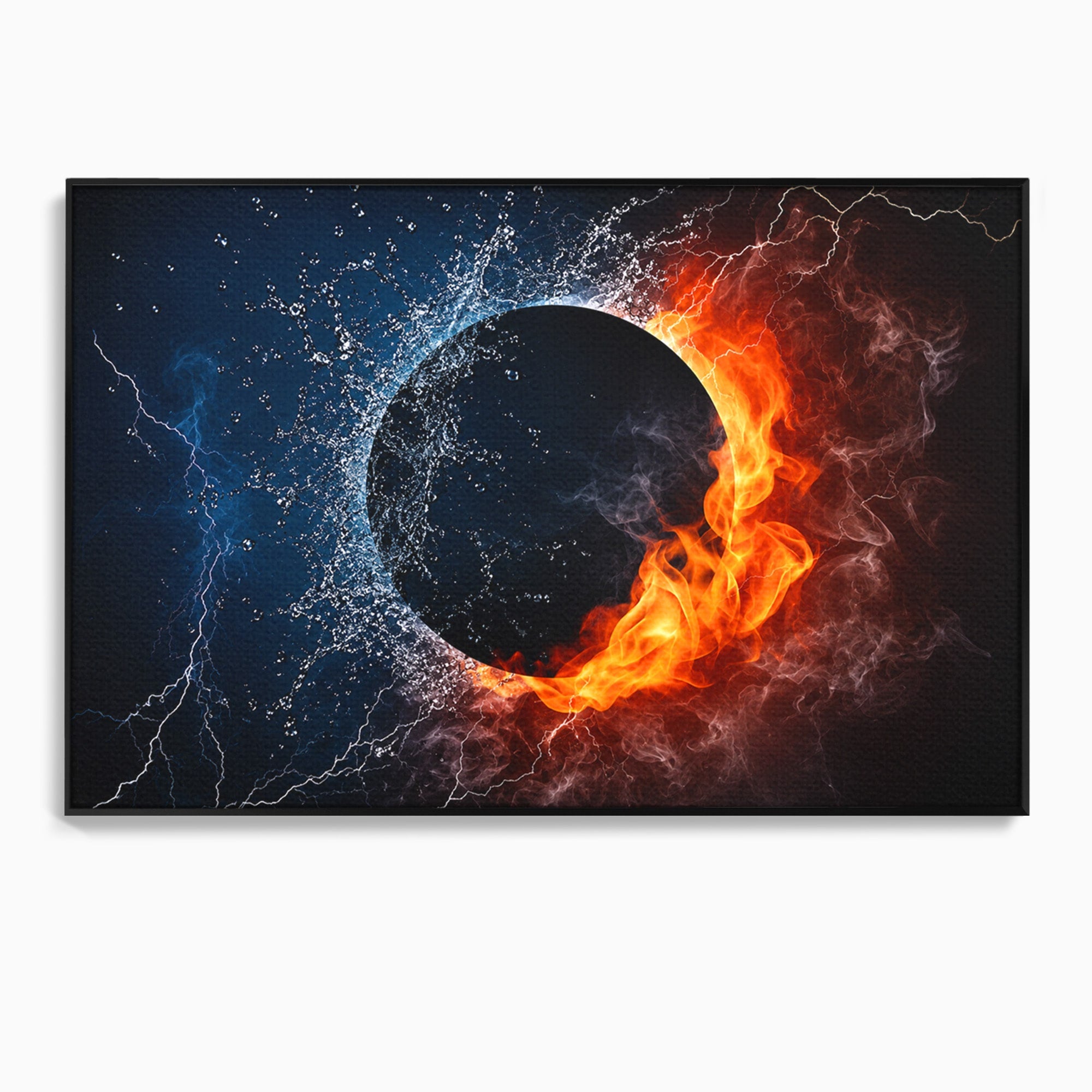 Tablou Canvas Premium LuxCanva® S1018, Dualitatea Elementelor, Elemente, Foc, Apa, Abstract, Living, Dormitor, Culori Vibrante