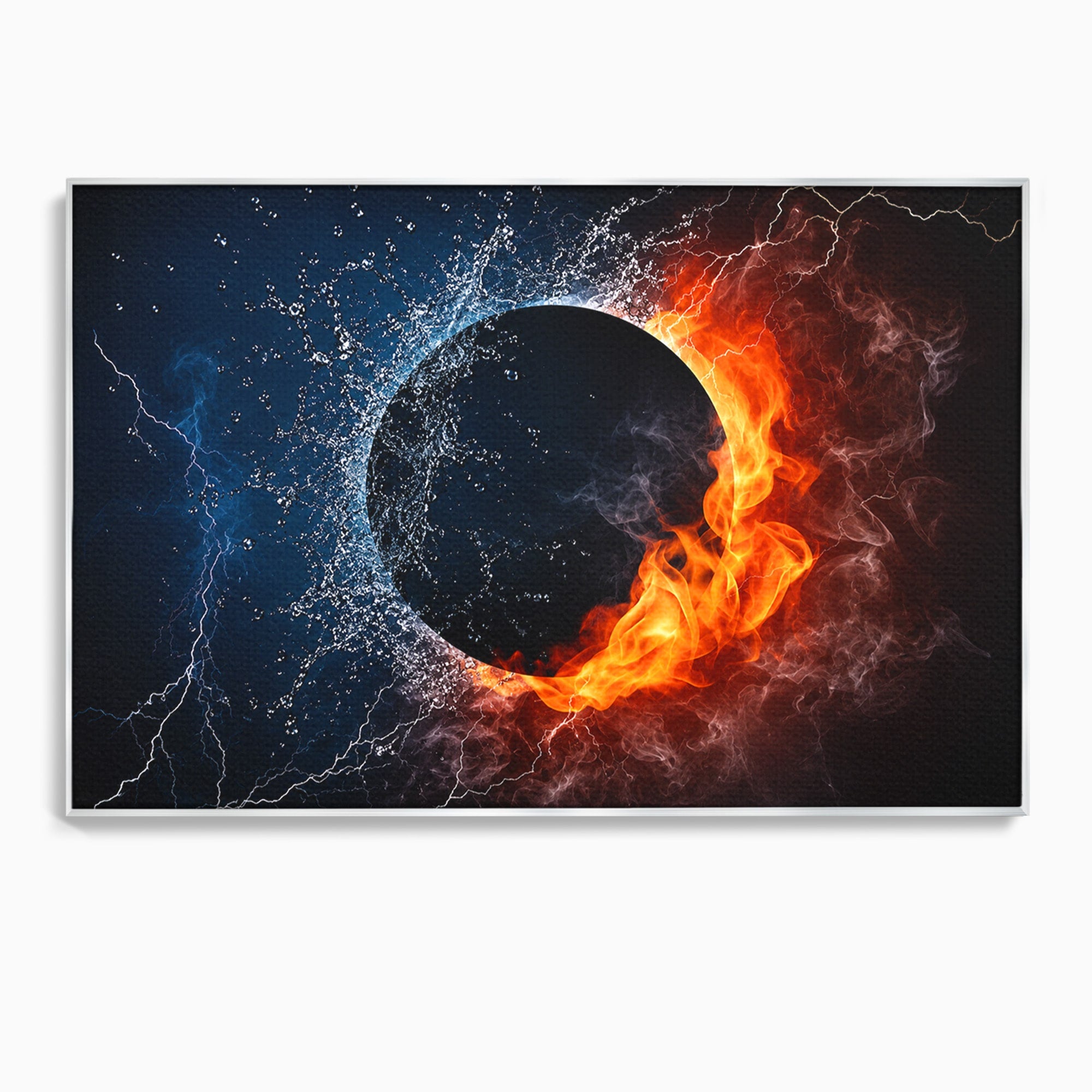 Tablou Canvas Premium LuxCanva® S1018, Dualitatea Elementelor, Elemente, Foc, Apa, Abstract, Living, Dormitor, Culori Vibrante