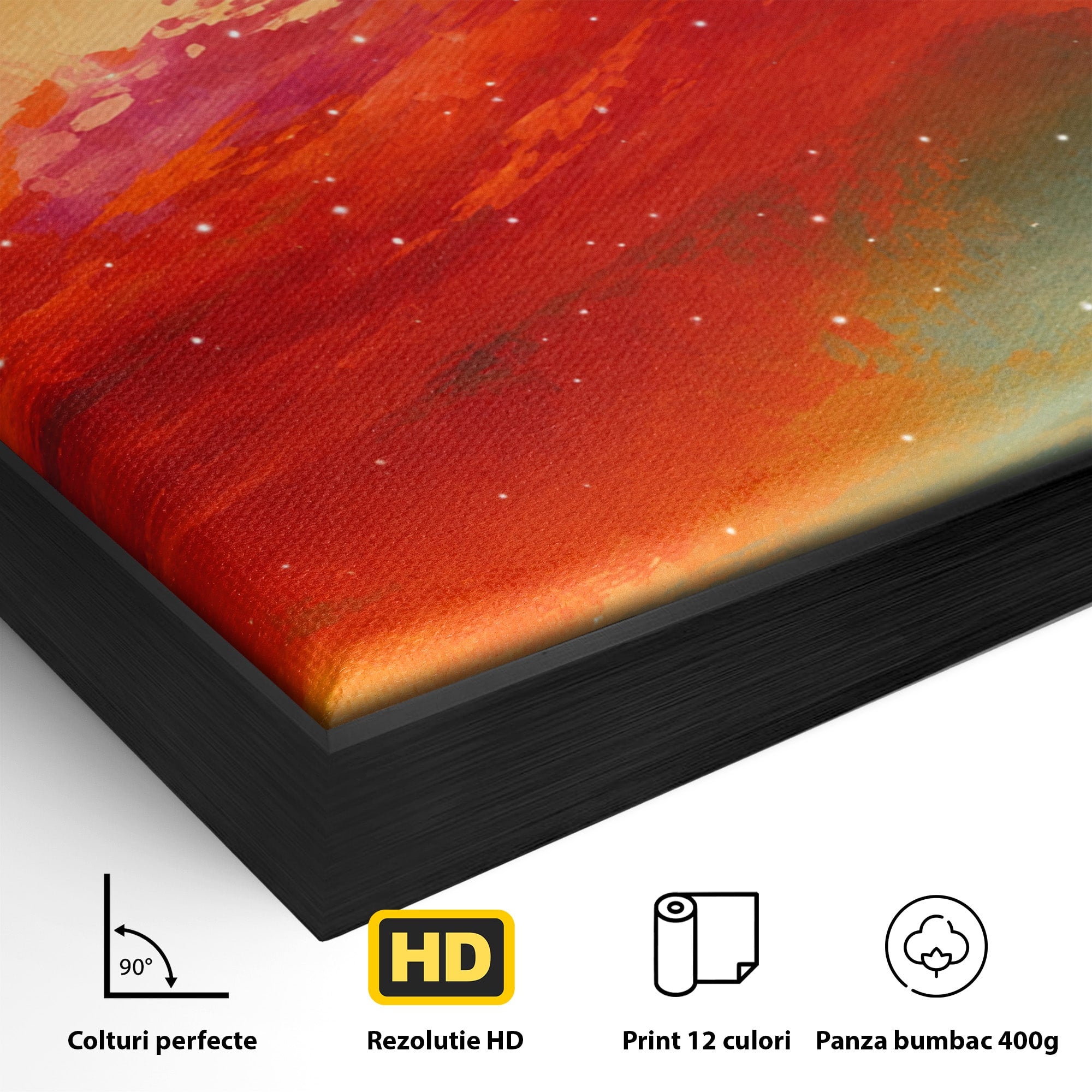 Tablou Canvas Premium LuxCanva® S1019, Visul Ciclistului, Ciclist, Apus, Peisaj, Cer, Dormitor, Culori Vibrante