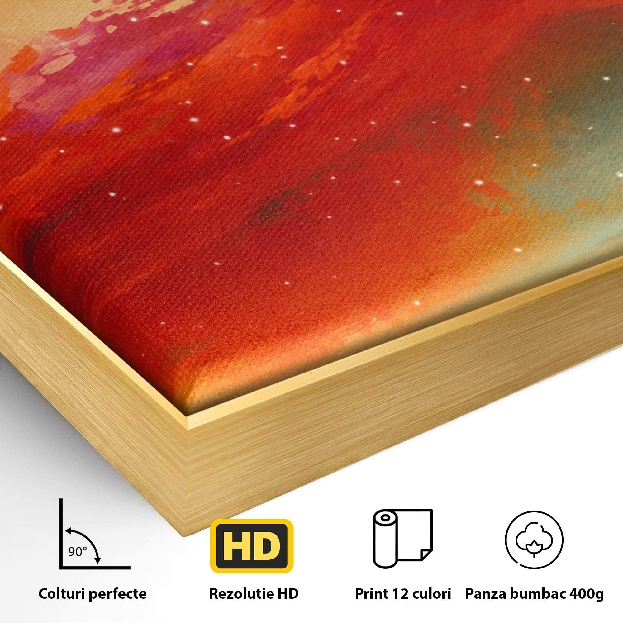 Tablou Canvas Premium LuxCanva® S1019, Visul Ciclistului, Ciclist, Apus, Peisaj, Cer, Dormitor, Culori Vibrante