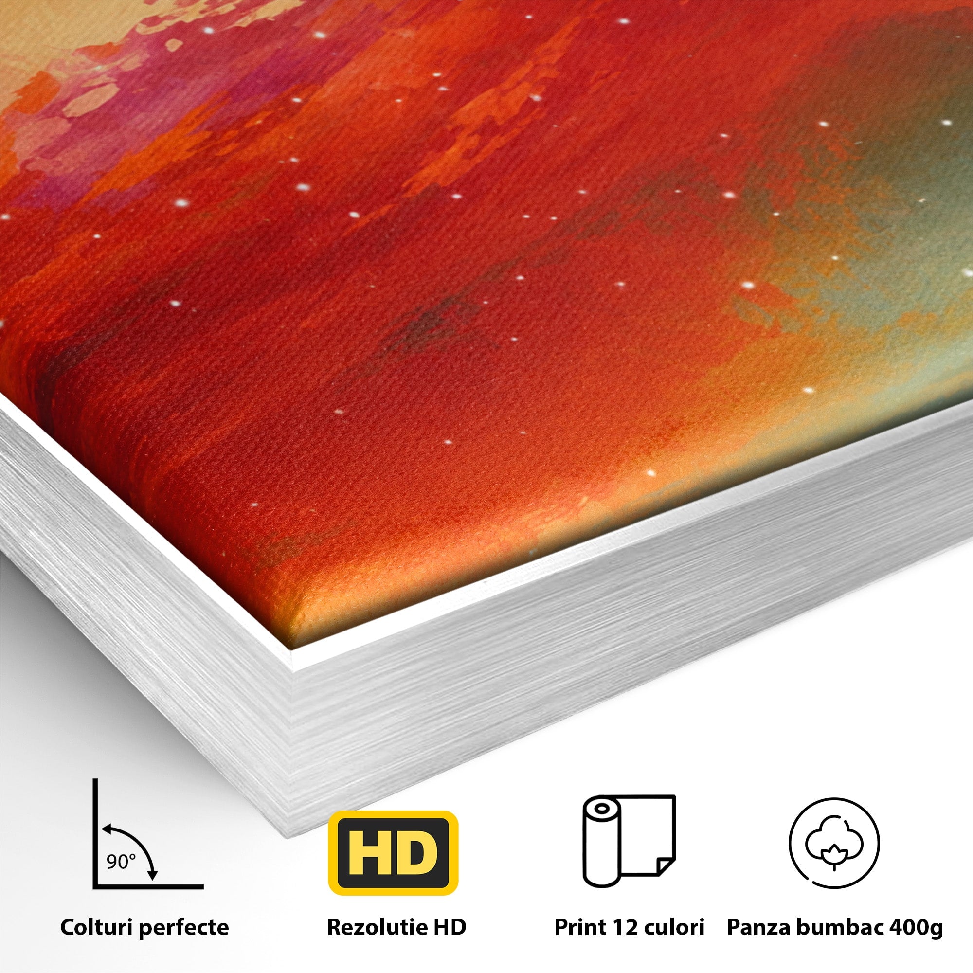 Tablou Canvas Premium LuxCanva® S1019, Visul Ciclistului, Ciclist, Apus, Peisaj, Cer, Dormitor, Culori Vibrante