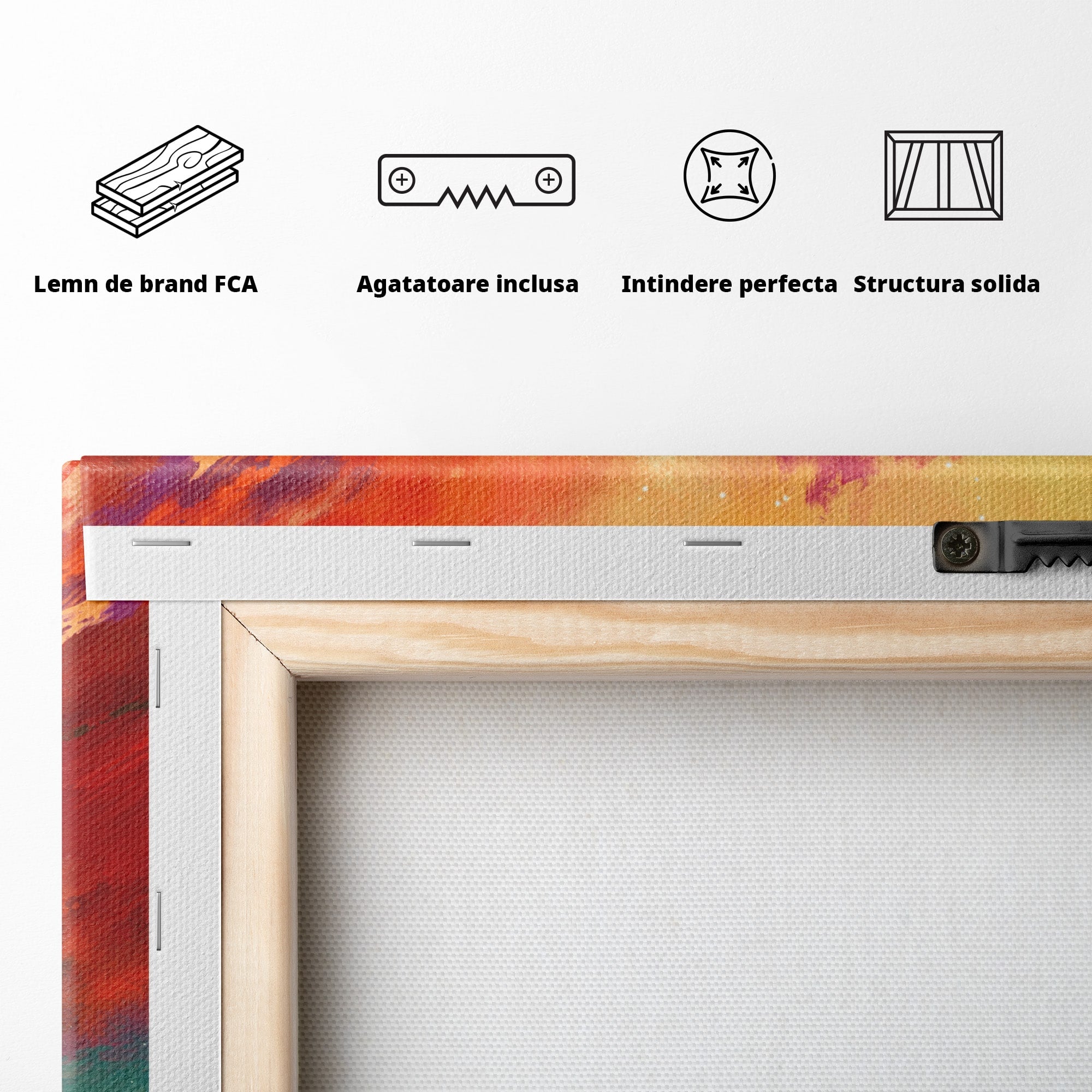Tablou Canvas Premium LuxCanva® S1019, Visul Ciclistului, Ciclist, Apus, Peisaj, Cer, Dormitor, Culori Vibrante