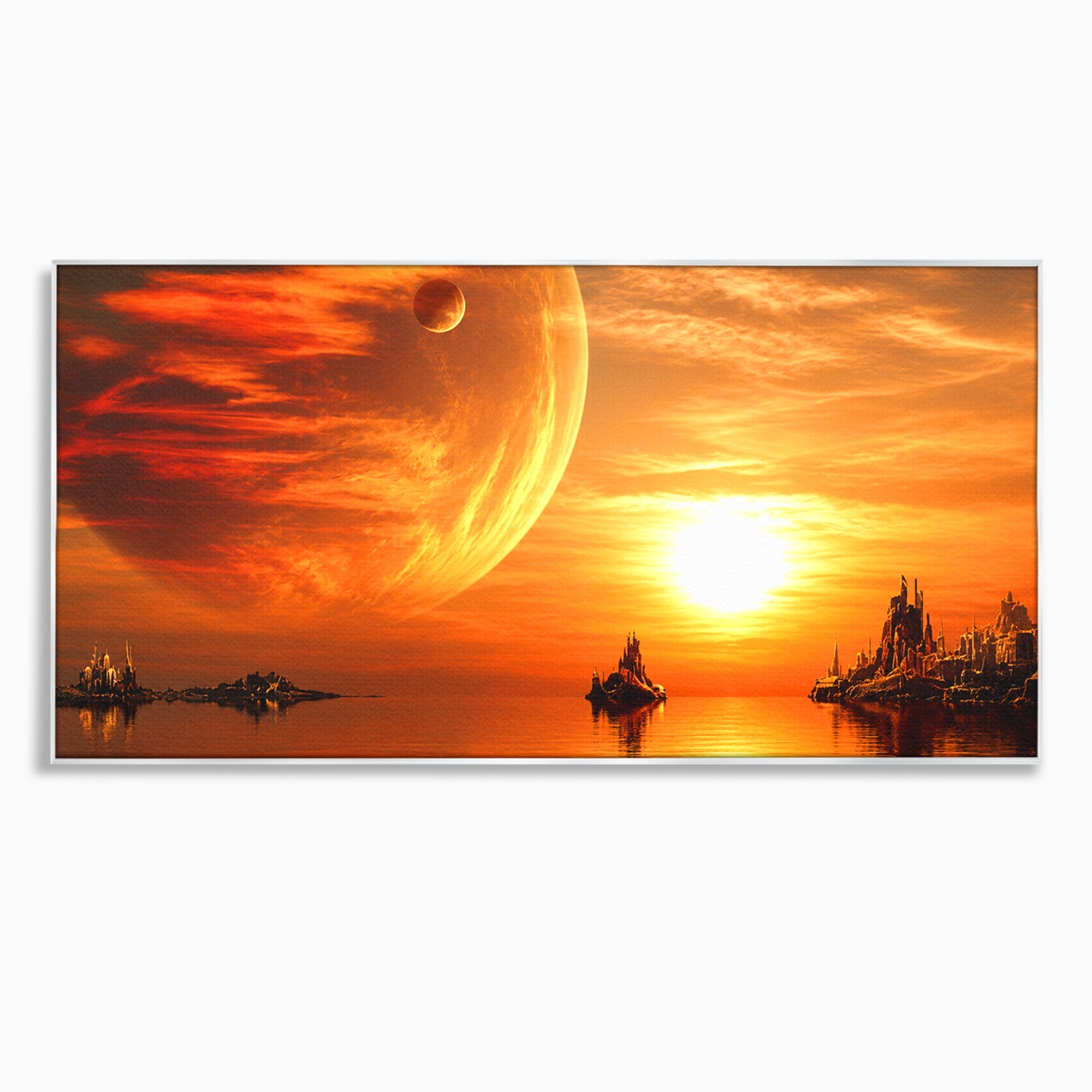 Tablou Canvas Premium LuxCanva® S1020, Planeta La Apus, Planeta, Apus, Peisaj, Fantezie, Living, Culori Vibrante