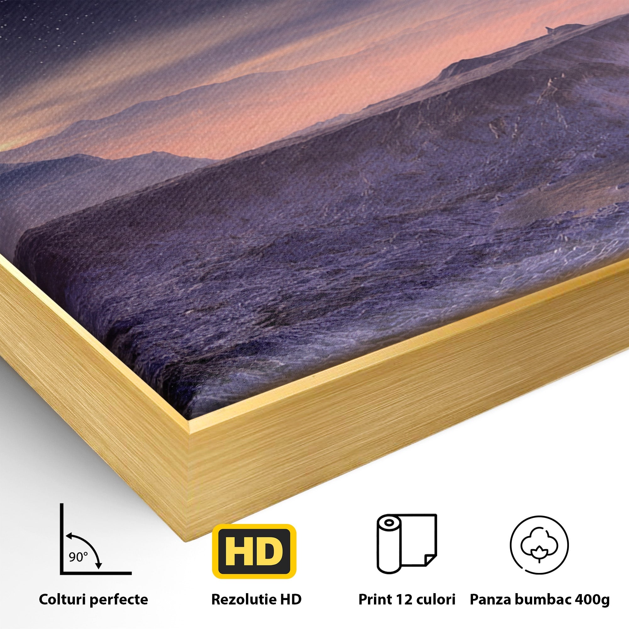 Tablou Canvas Premium LuxCanva® S1022, Peisaj Cosmic, Spatiu, Planeta, Peisaj, Univers, Dormitor, Culori Vibrante