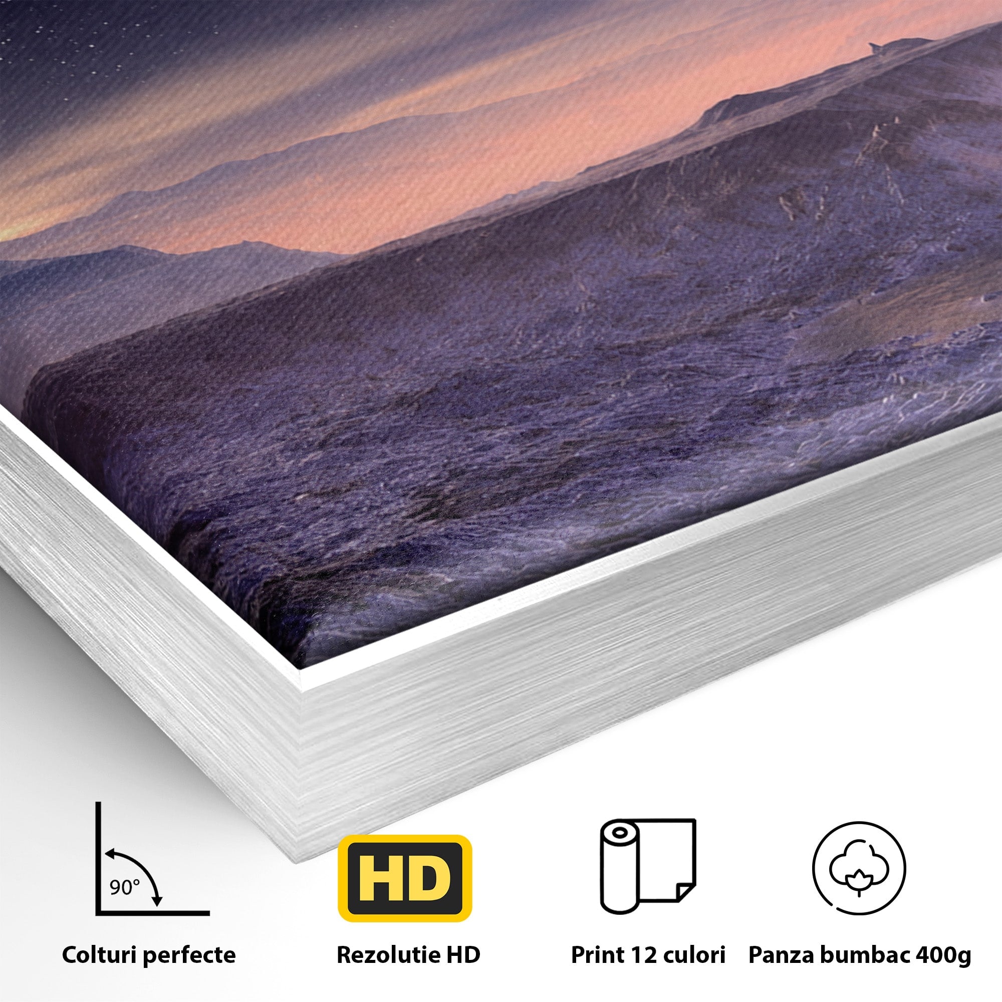 Tablou Canvas Premium LuxCanva® S1022, Peisaj Cosmic, Spatiu, Planeta, Peisaj, Univers, Dormitor, Culori Vibrante
