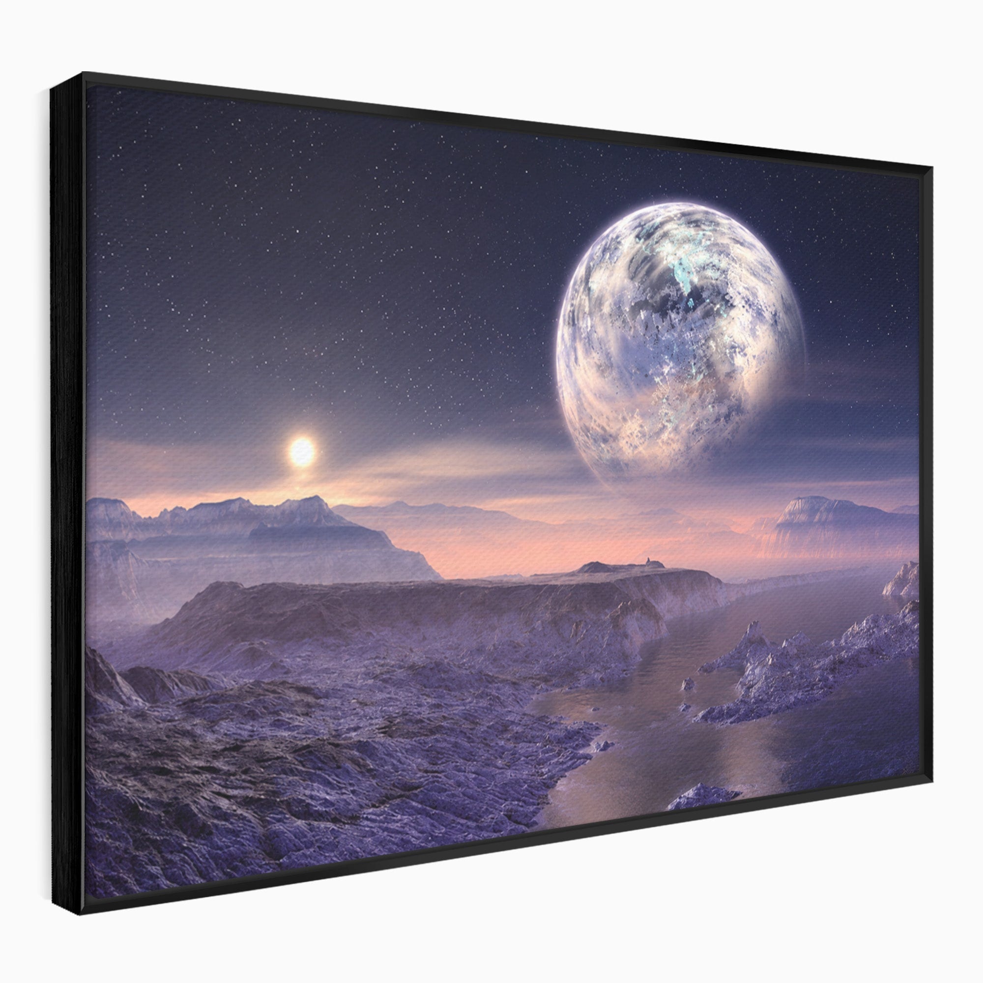 Tablou Canvas Premium LuxCanva® S1022, Peisaj Cosmic, Spatiu, Planeta, Peisaj, Univers, Dormitor, Culori Vibrante