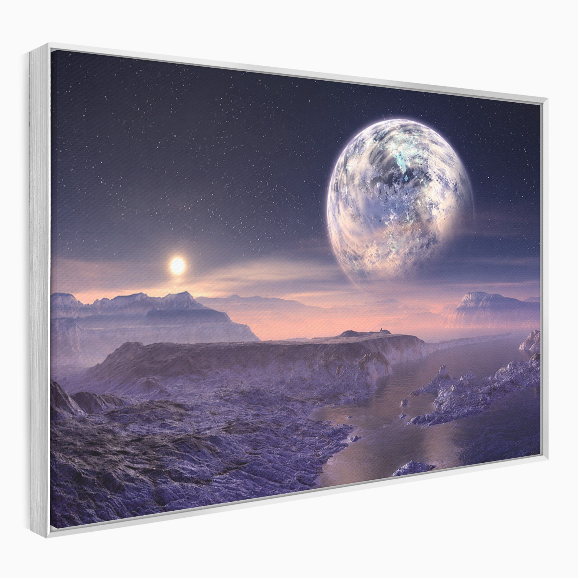 Tablou Canvas Premium LuxCanva® S1022, Peisaj Cosmic, Spatiu, Planeta, Peisaj, Univers, Dormitor, Culori Vibrante