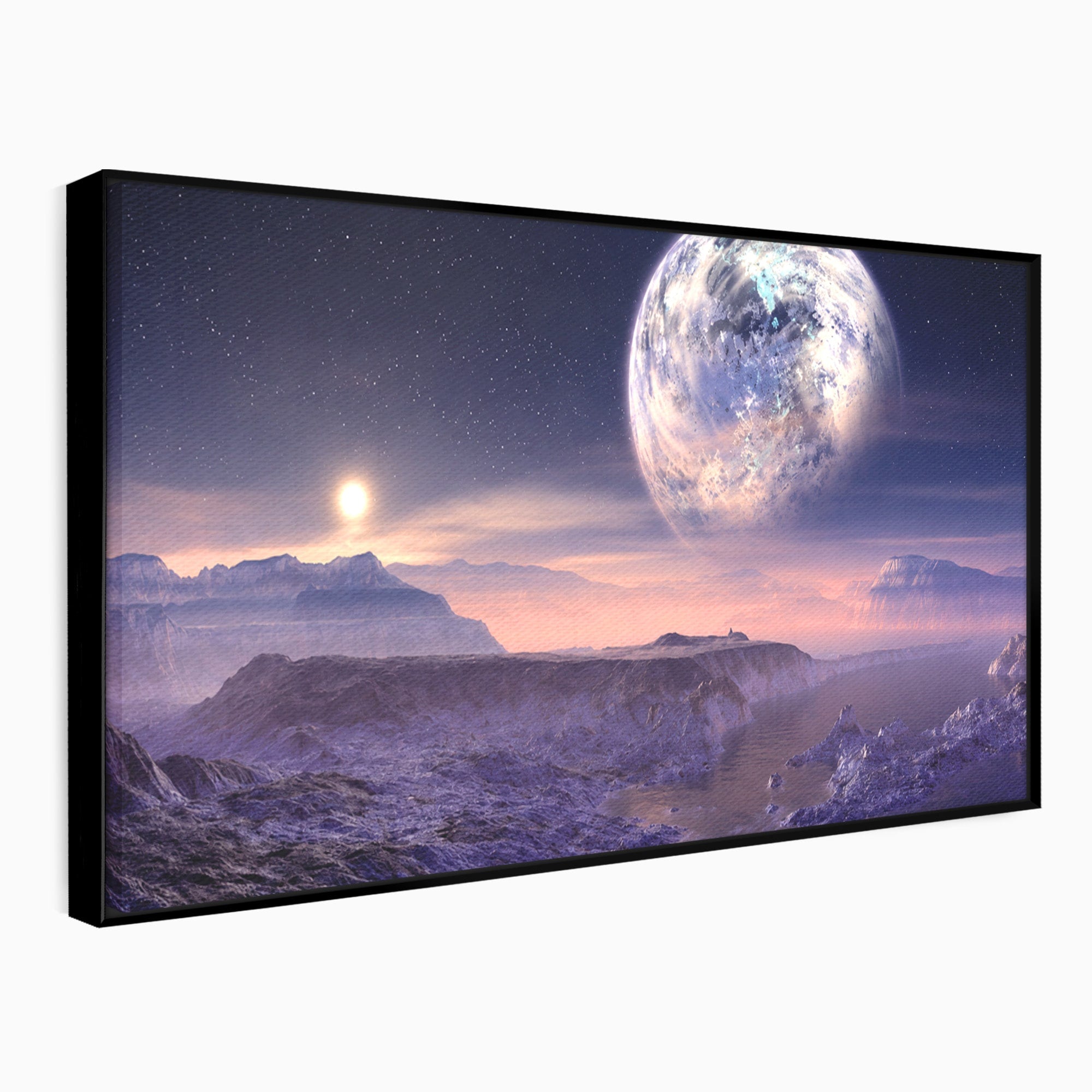 Tablou Canvas Premium LuxCanva® S1022, Peisaj Cosmic, Spatiu, Planeta, Peisaj, Univers, Dormitor, Culori Vibrante