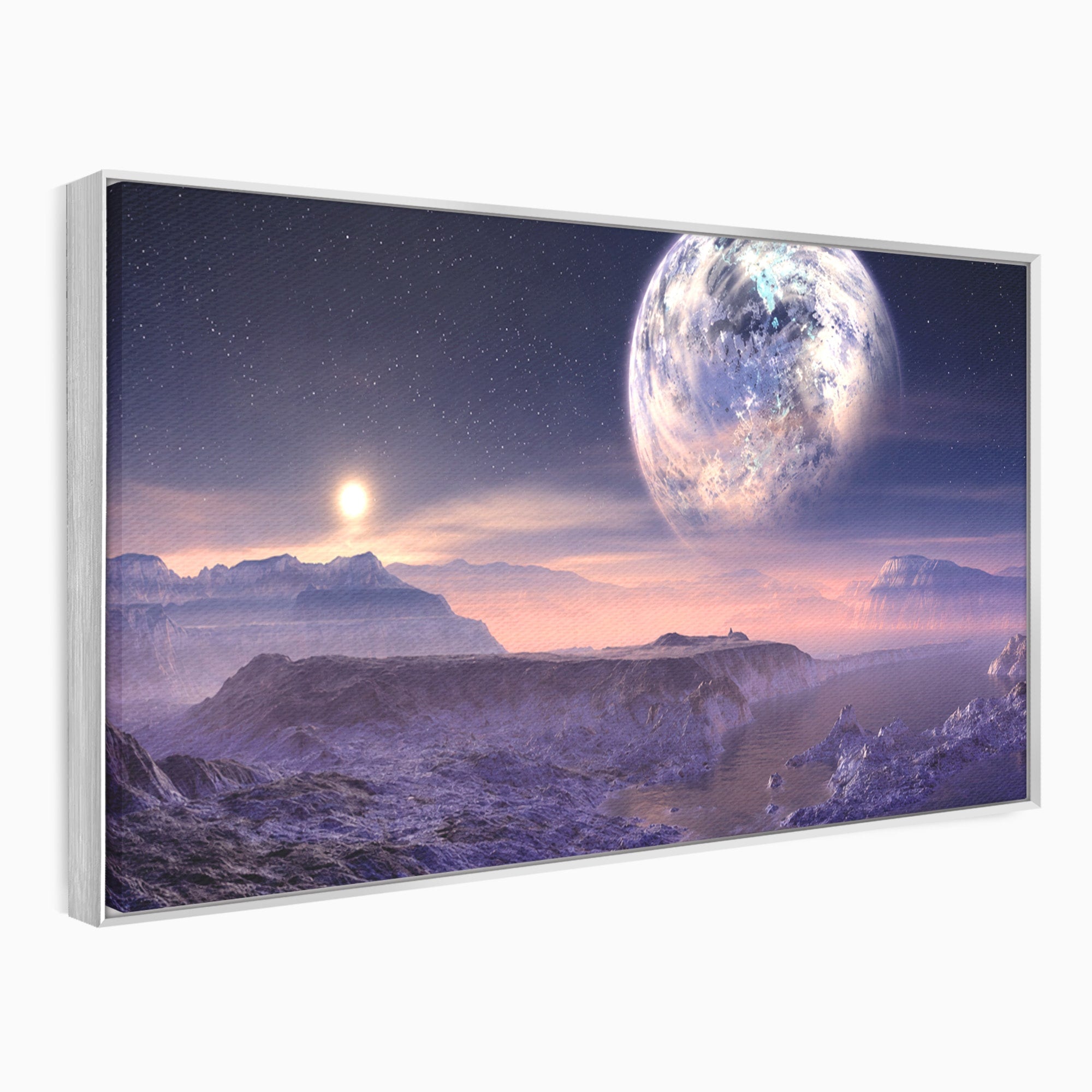 Tablou Canvas Premium LuxCanva® S1022, Peisaj Cosmic, Spatiu, Planeta, Peisaj, Univers, Dormitor, Culori Vibrante