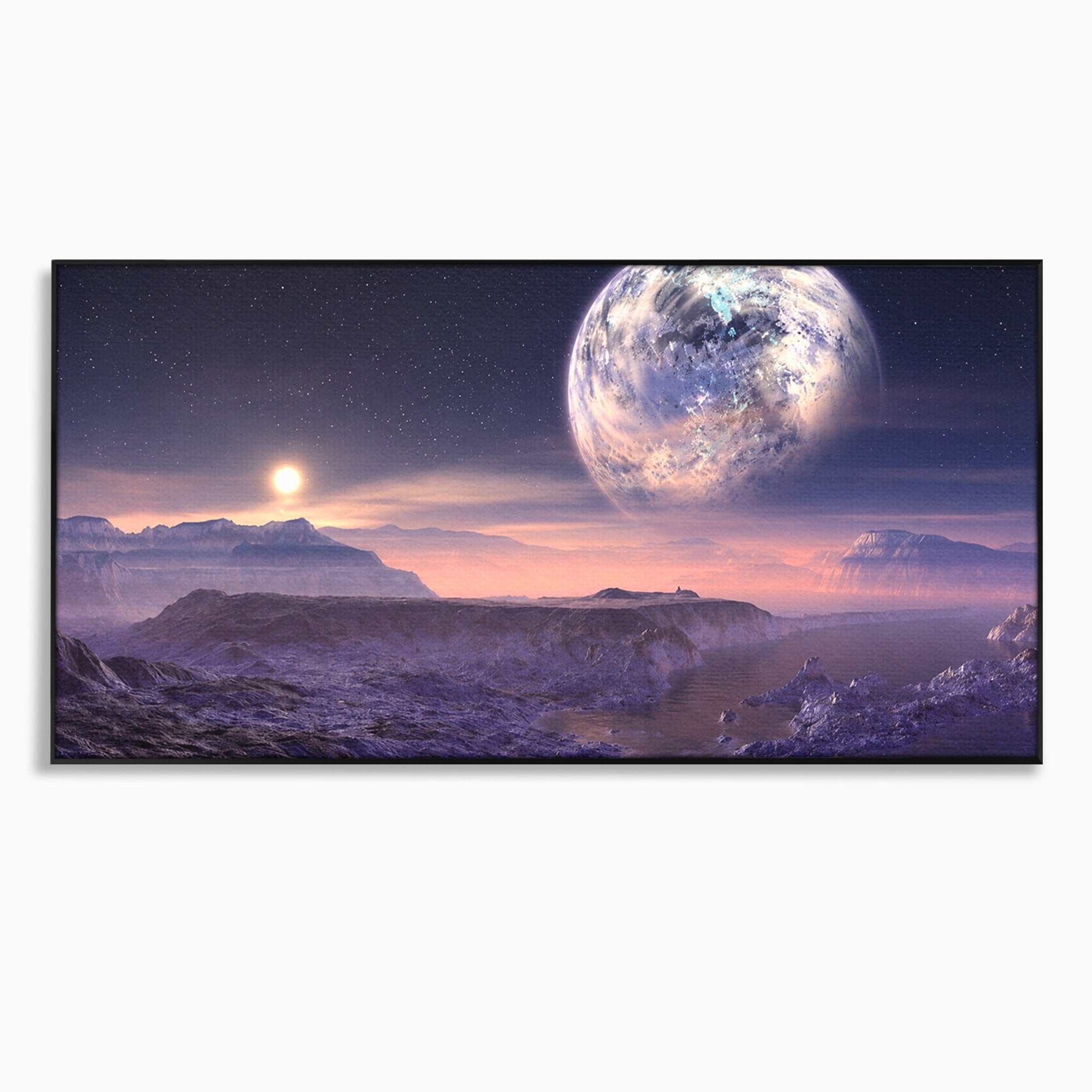 Tablou Canvas Premium LuxCanva® S1022, Peisaj Cosmic, Spatiu, Planeta, Peisaj, Univers, Dormitor, Culori Vibrante